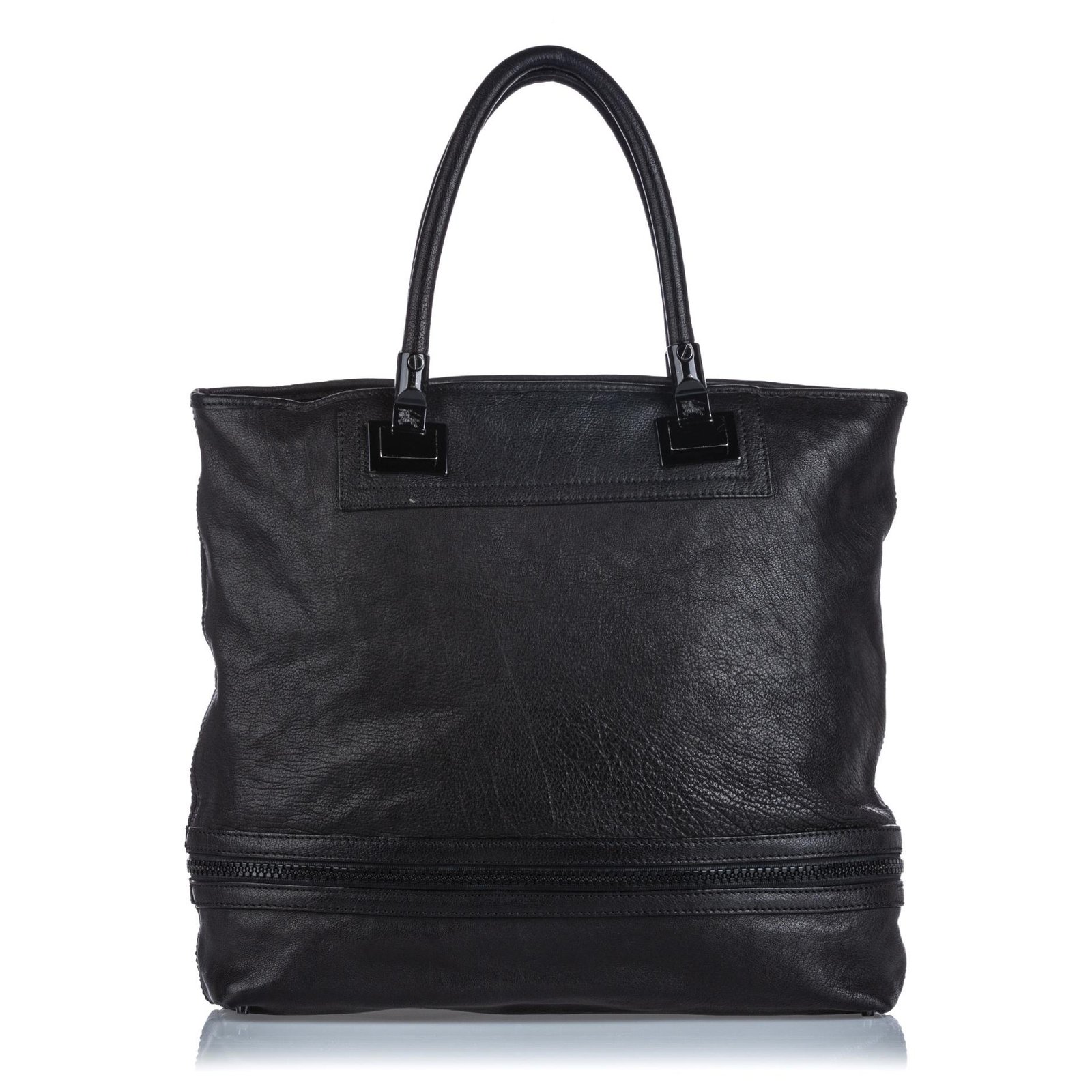 Burberry Black Leather Tote Bag ref.149437 - Joli Closet