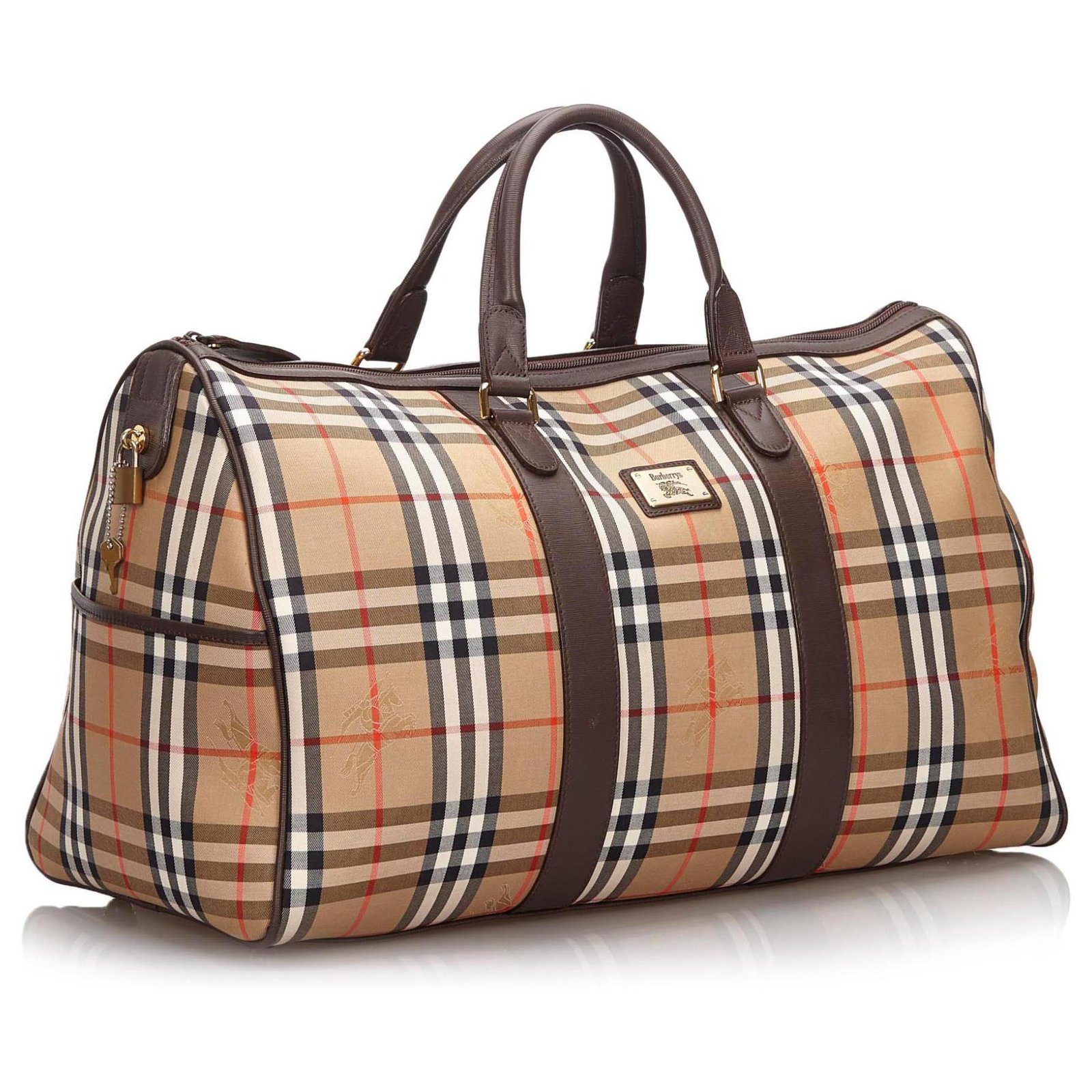 Leather travel bag Burberry Multicolour in Leather - 23392630