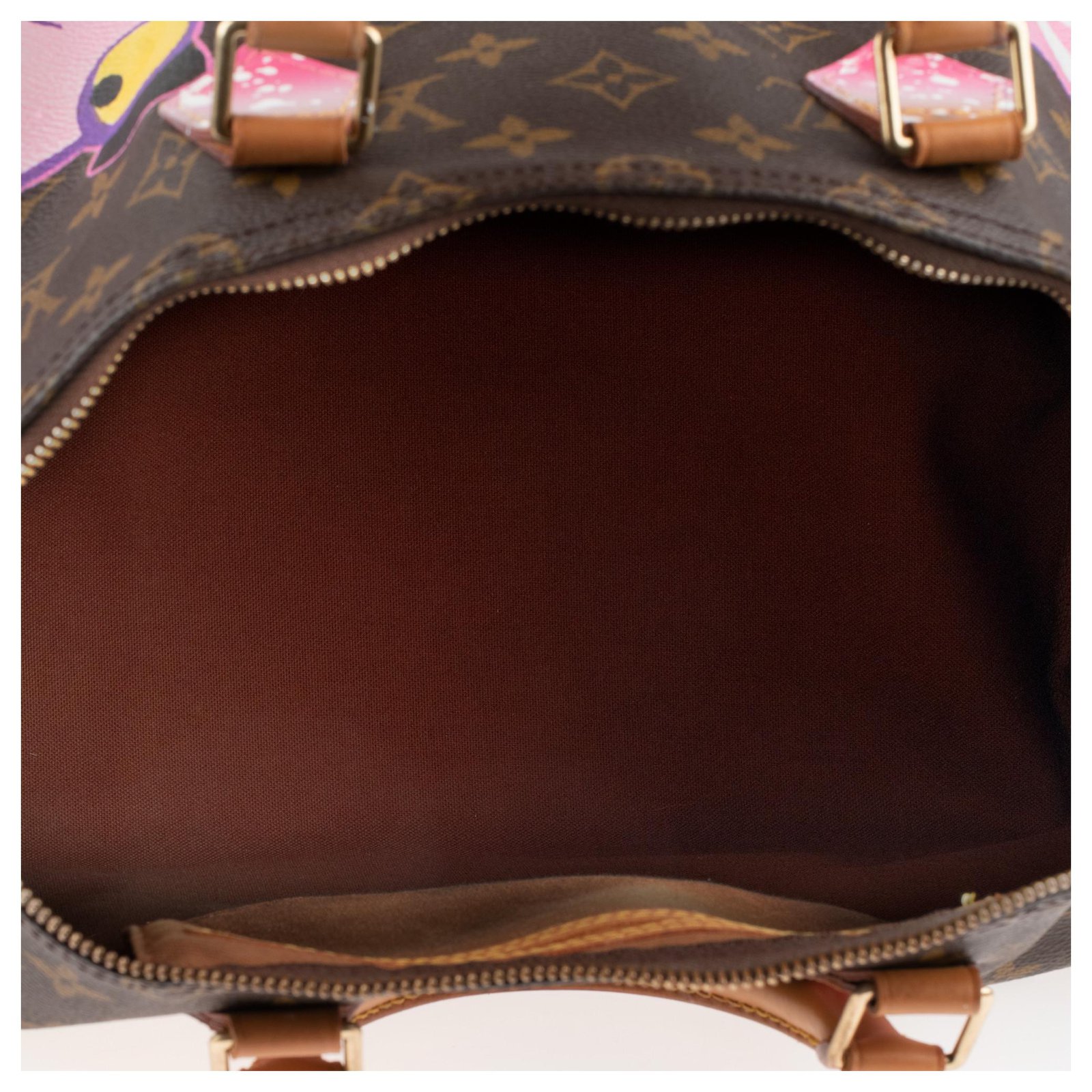 Louis Vuitton Very nice speedy 35 in monogram canvas and custom leather  Pink Panther Smoking by artist PatBo Brown Cloth ref.263143 - Joli Closet