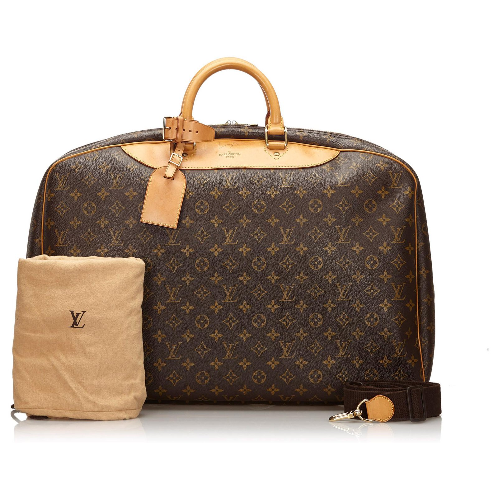 Louis Vuitton Brown Monogram Alize 24 HEURES Leather Cloth ref