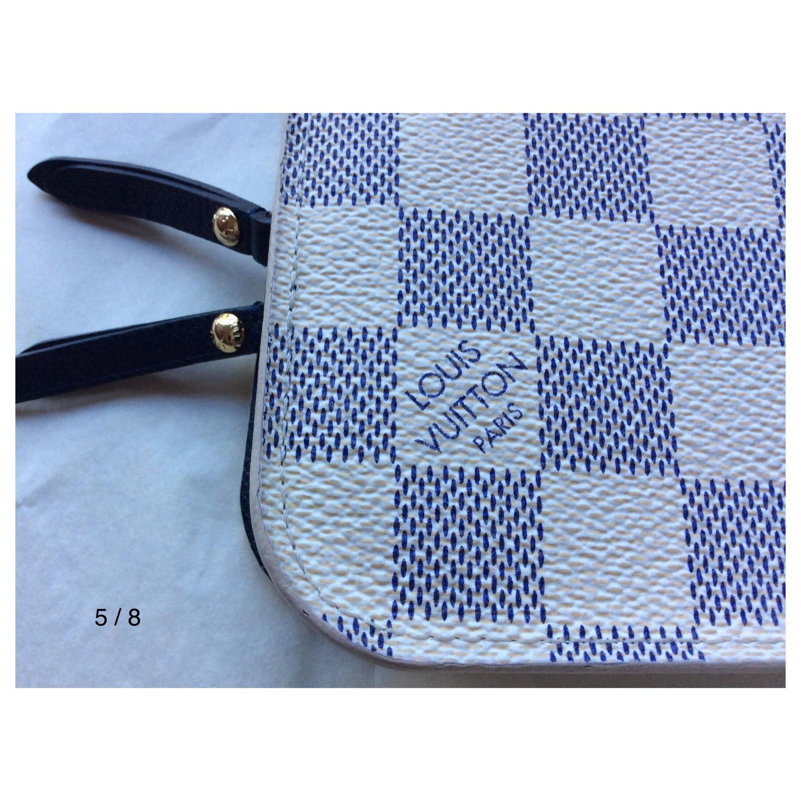 Brazza Louis Vuitton long wallet Damier Azur model Unusual Blue