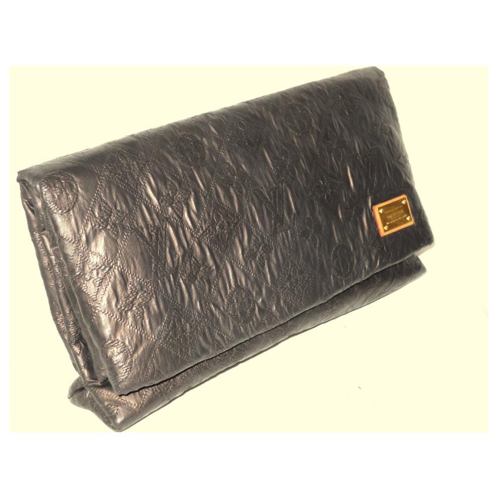 LOUIS VUITTON pouch Limelight PM Bronze Leather Cloth ref.150425