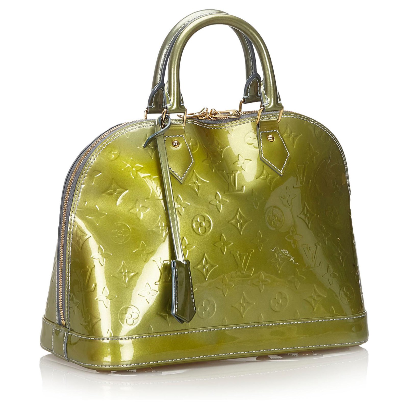 Louis Vuitton Womens Alma Bag Green Vernis Leather PM – Luxe