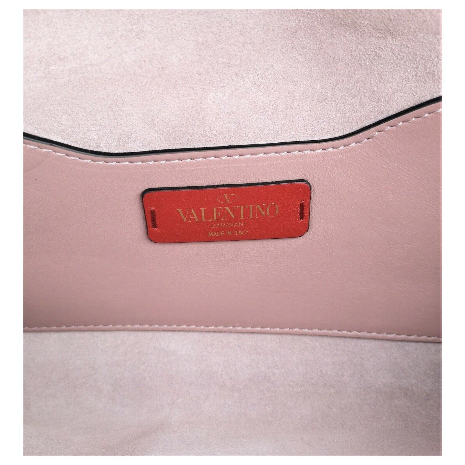 VALENTINO Demilune Dusty Pink Mink Fur Rockstud Flap Bag