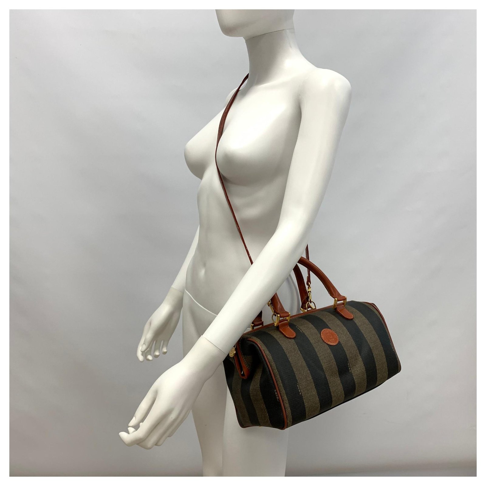 Fendi Pequin Boston Bag (SHG-30791) – LuxeDH