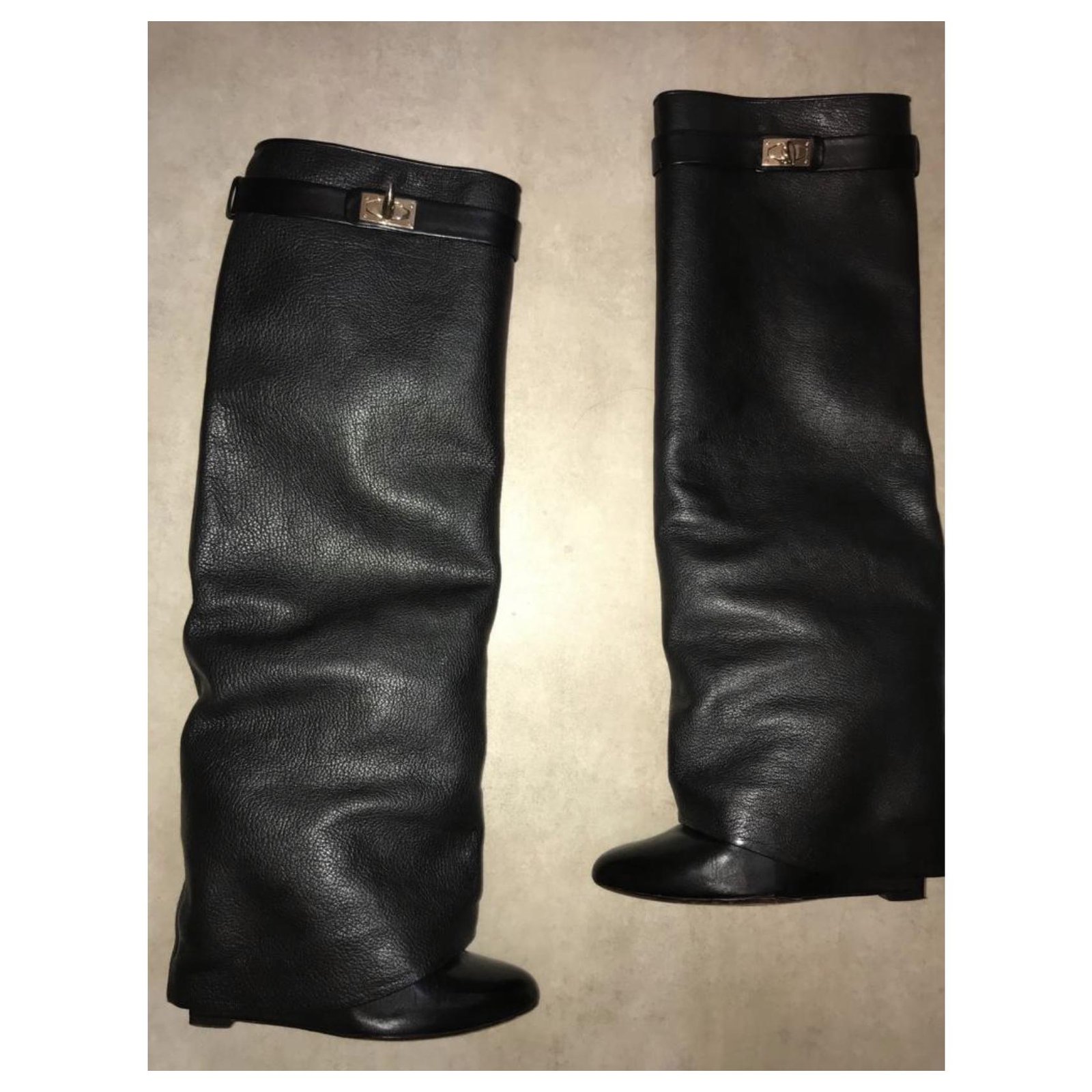 Givenchy Shark Boots Black Leather  - Joli Closet