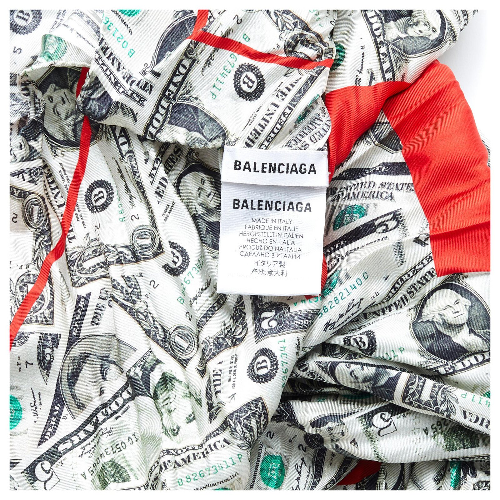 Forenkle Raffinere Nævne Balenciaga DOLLARBILL YO Red Khaki Silk ref.150626 - Joli Closet