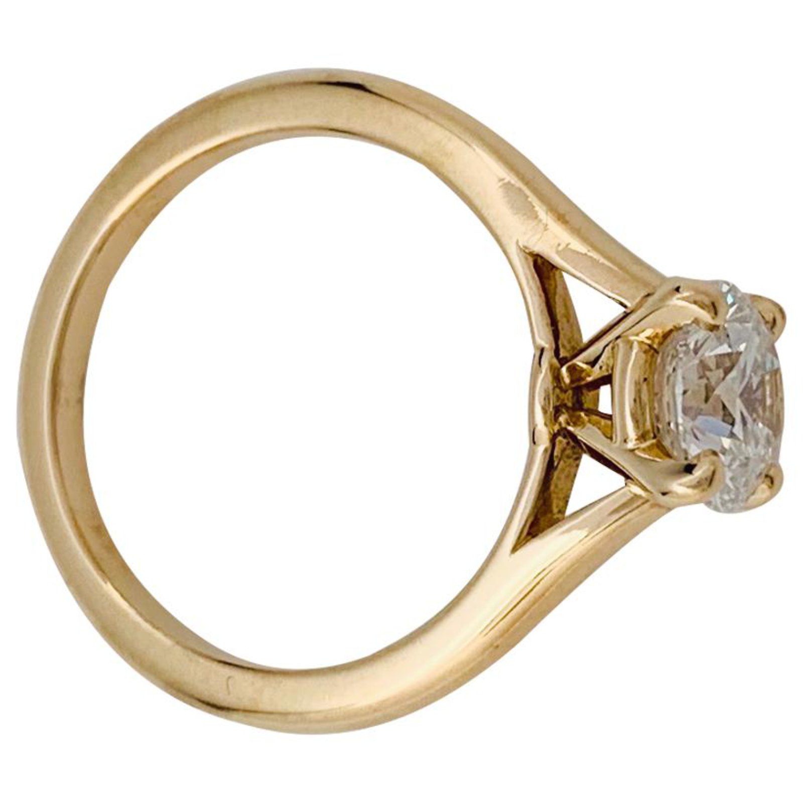 Cartier solitaire ring "1895" in yellow, diamond 0,95 carat. Yellow