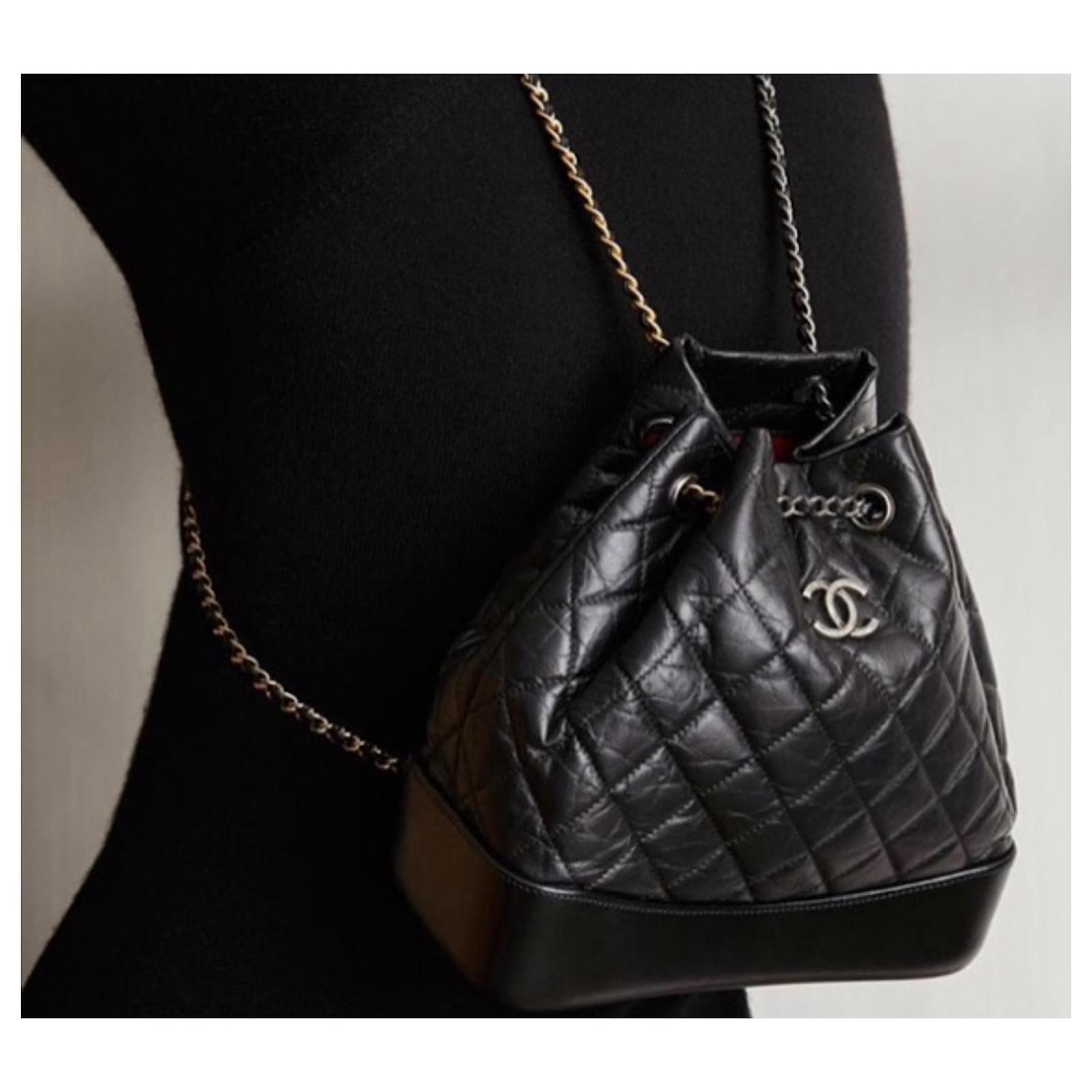 Gabrielle Chanel Backpacks Black Lambskin  - Joli Closet