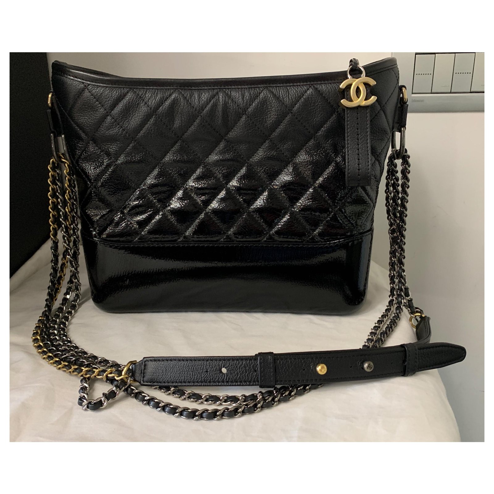 CHANEL bag 'Gabrielle Hobo' in aged black quilted leather - VALOIS VINTAGE  PARIS