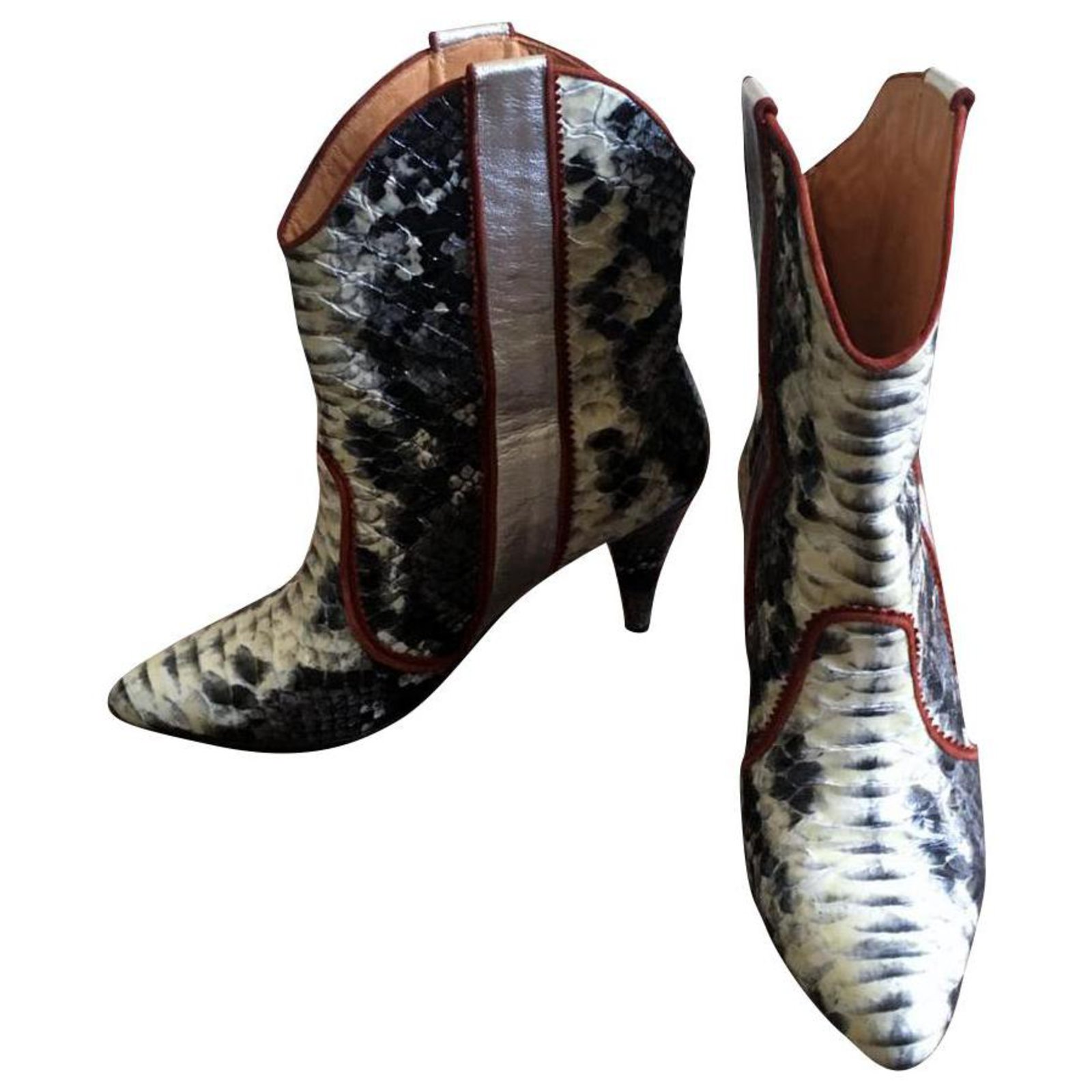 Ganni Boots Boots Exotic leather Grey ref.152016 - Joli Closet