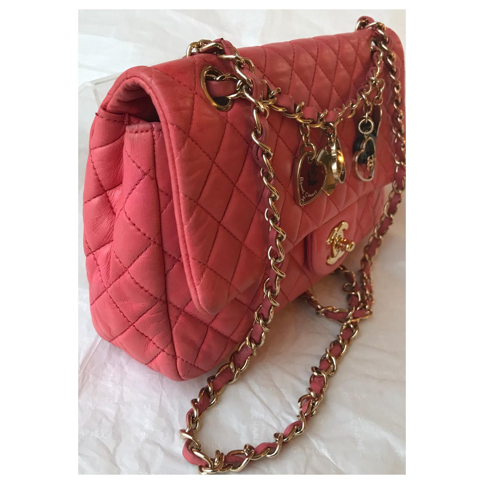 Timeless Chanel Valentine Medium Flap bag Pink Fuschia Leather ref.152017 -  Joli Closet