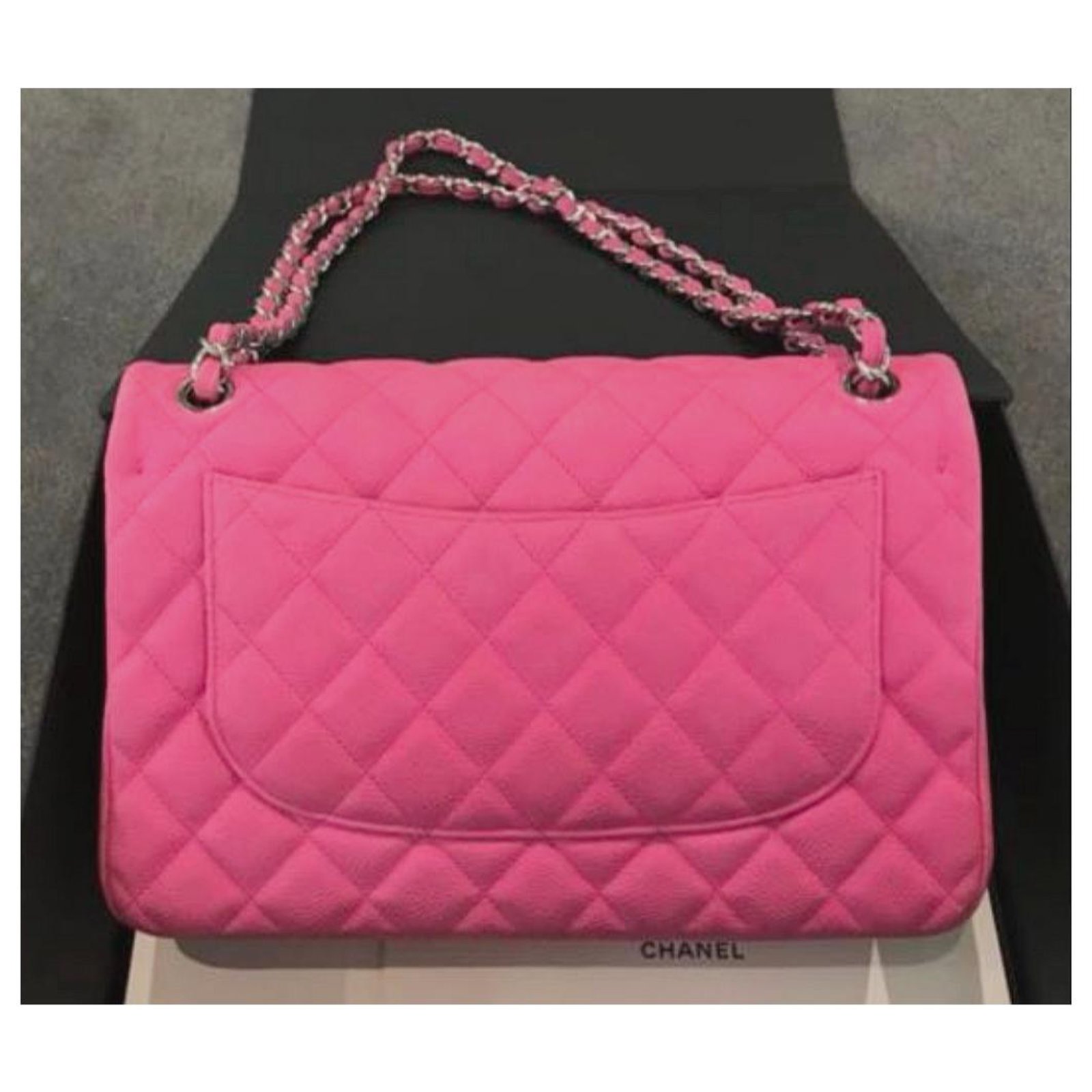CHANEL Jumbo Pink Suede Caviar classic flap bag Leather ref.152382 - Joli  Closet