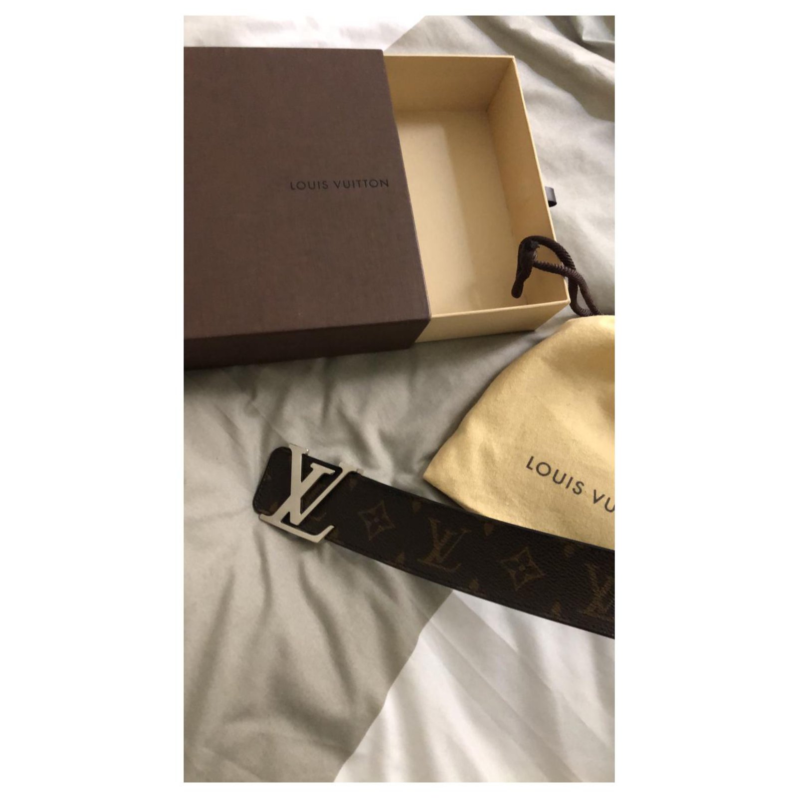 Louis Vuitton Reversible Belt Brown Black Leather Cloth ref.152424 - Joli  Closet