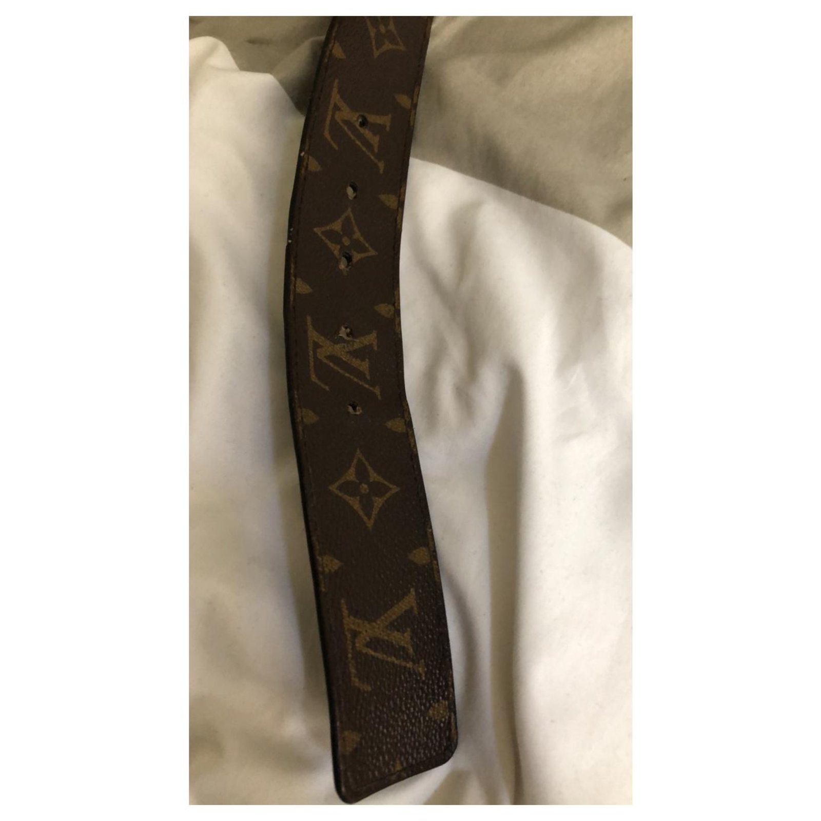 Louis Vuitton Reversible Belt Brown Black Leather Cloth ref.152424 - Joli  Closet