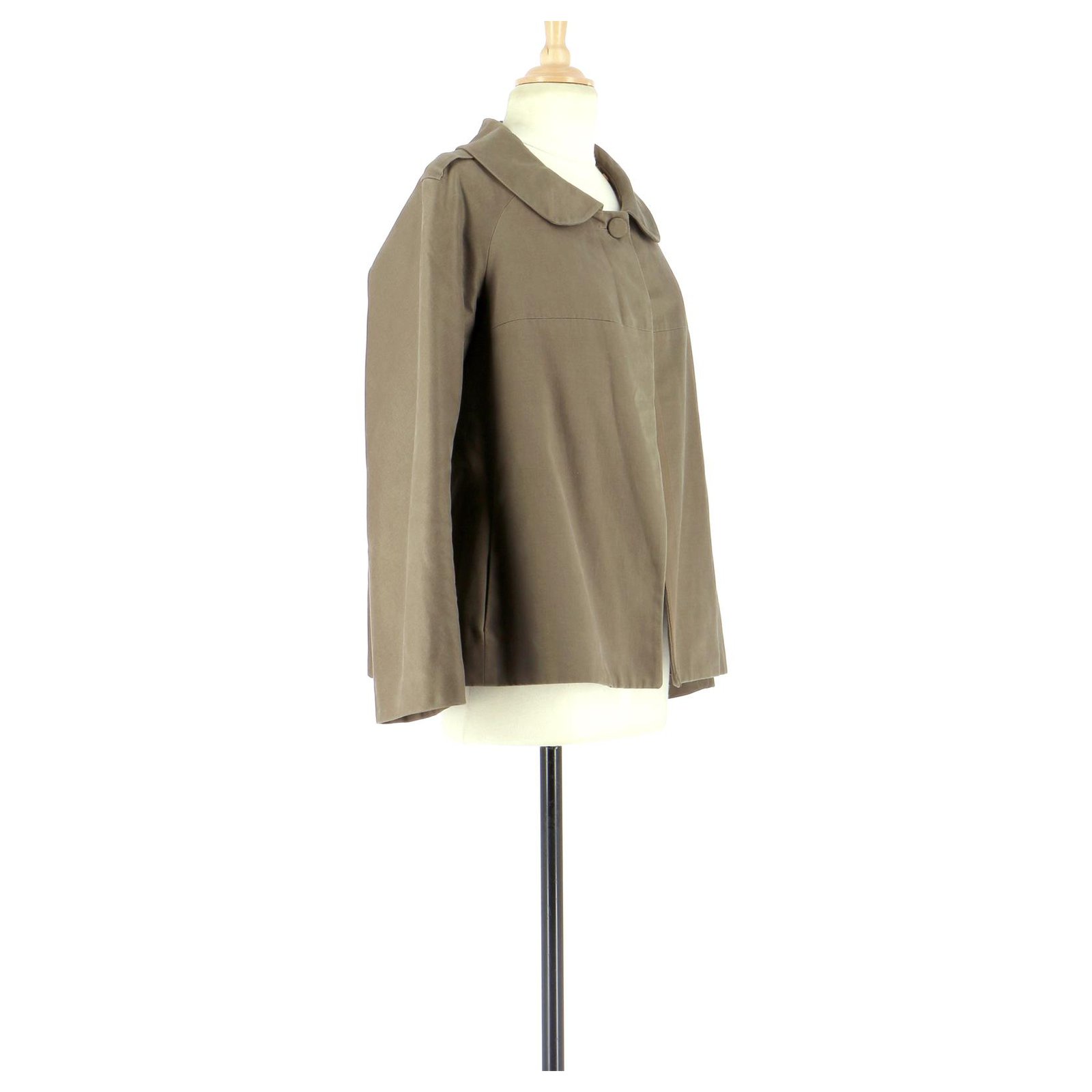 Sandro Vest Blazer Khaki Cotton Ref152713 Joli Closet