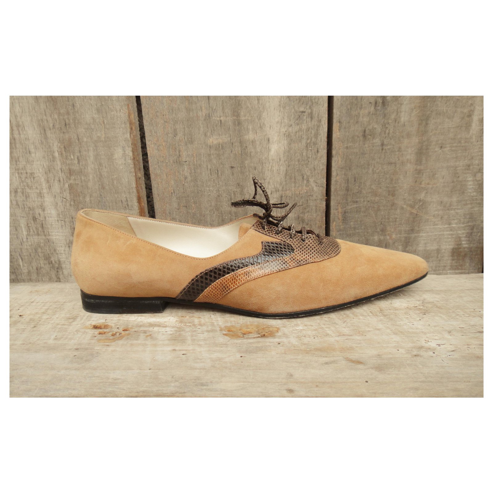 Andrea Pfister shoes p 37,5 vintage Beige Deerskin ref.153236 - Joli Closet