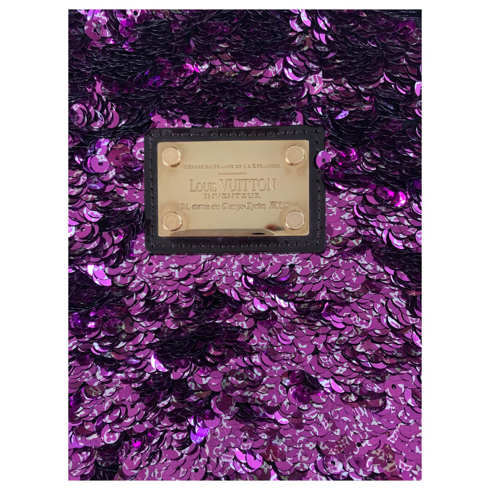 Louis Vuitton Rococo Sequin Clutch Purple ref.220590 - Joli Closet