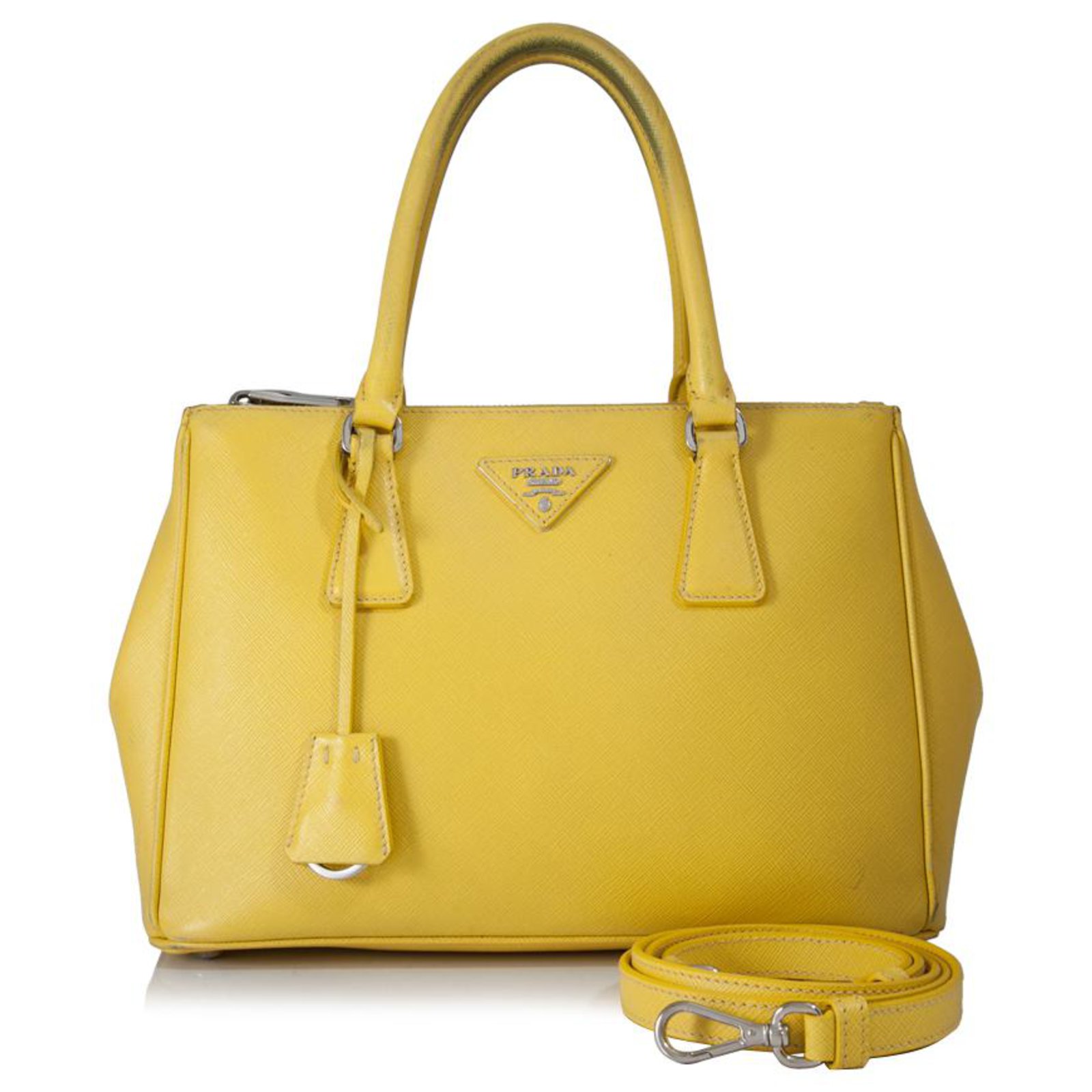 Prada Yellow Saffiano Leather Galleria Satchel ref.153752 - Joli Closet