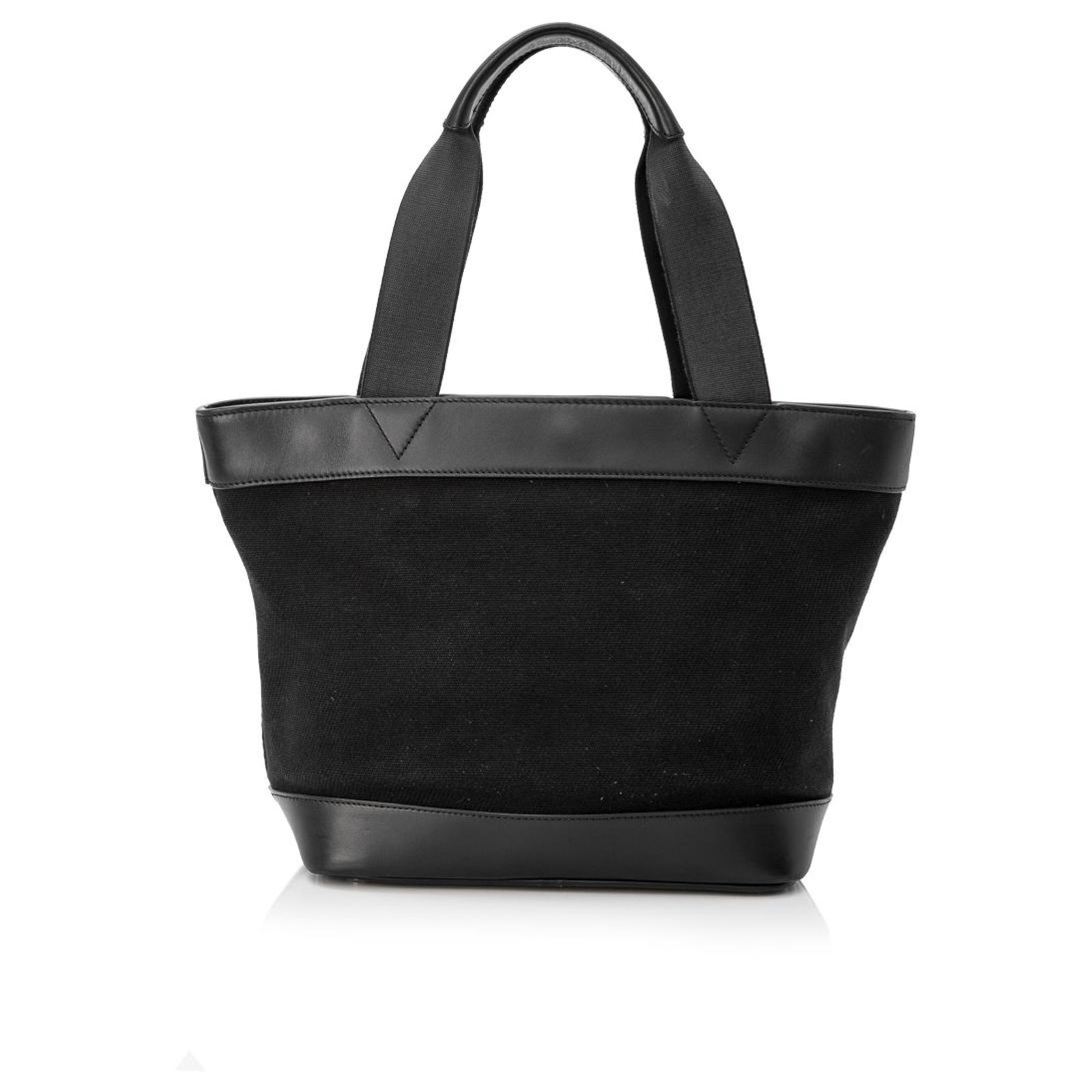 black fabric tote bag