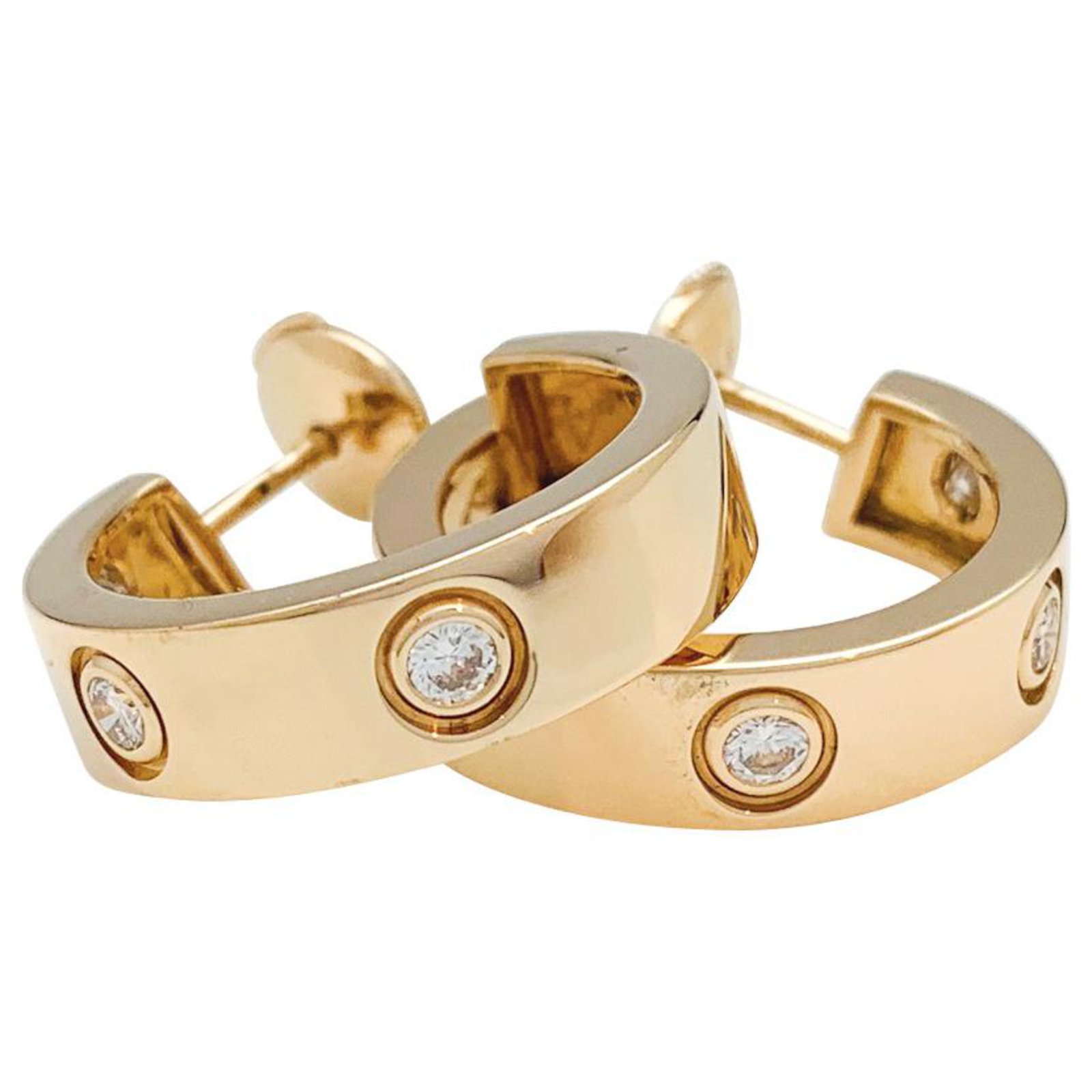in yellow gold and diamonds. Earrings 