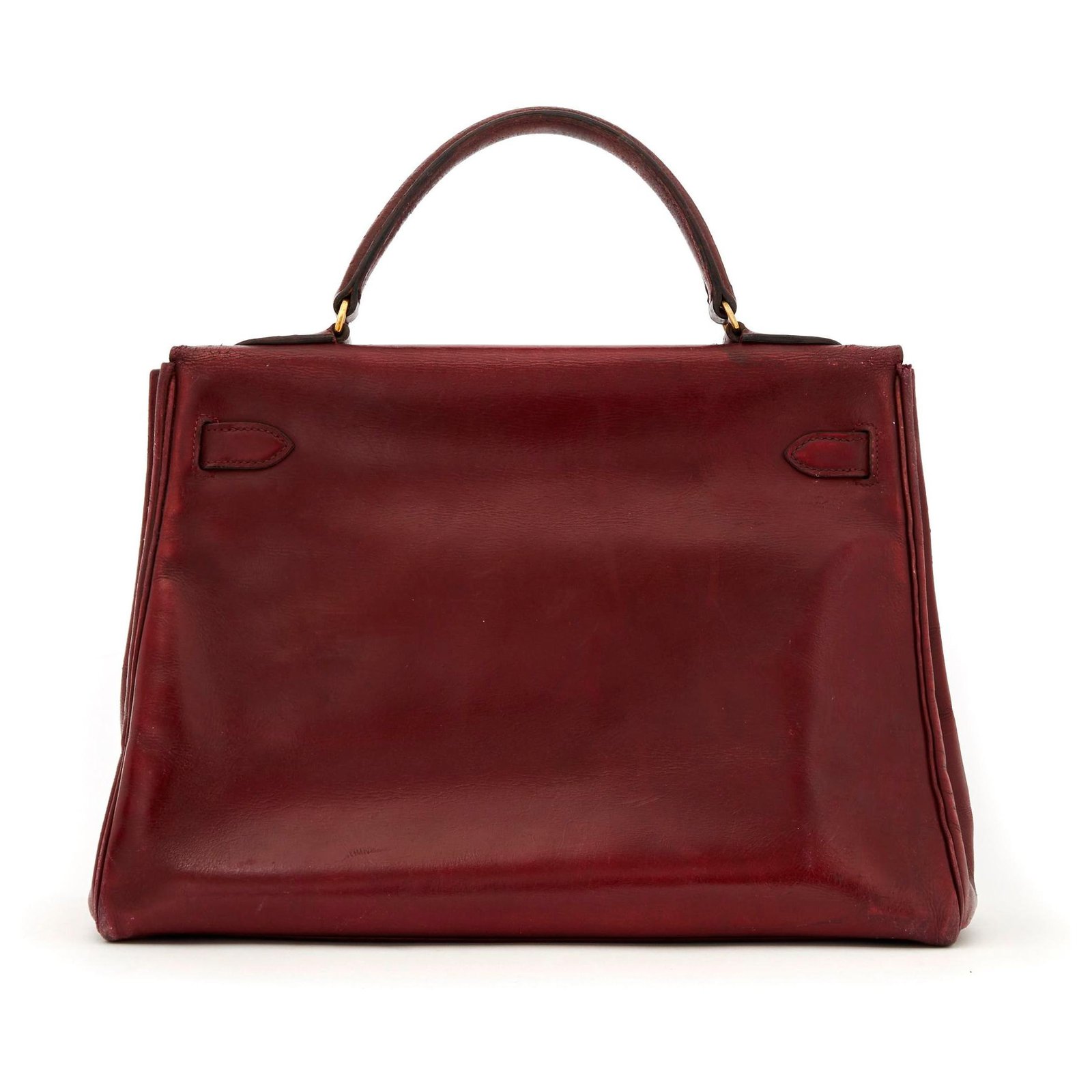 Hermès Kelly 32 RED HERMES BOLDUCS UNIQUE Dark red Leather ref.154140 ...