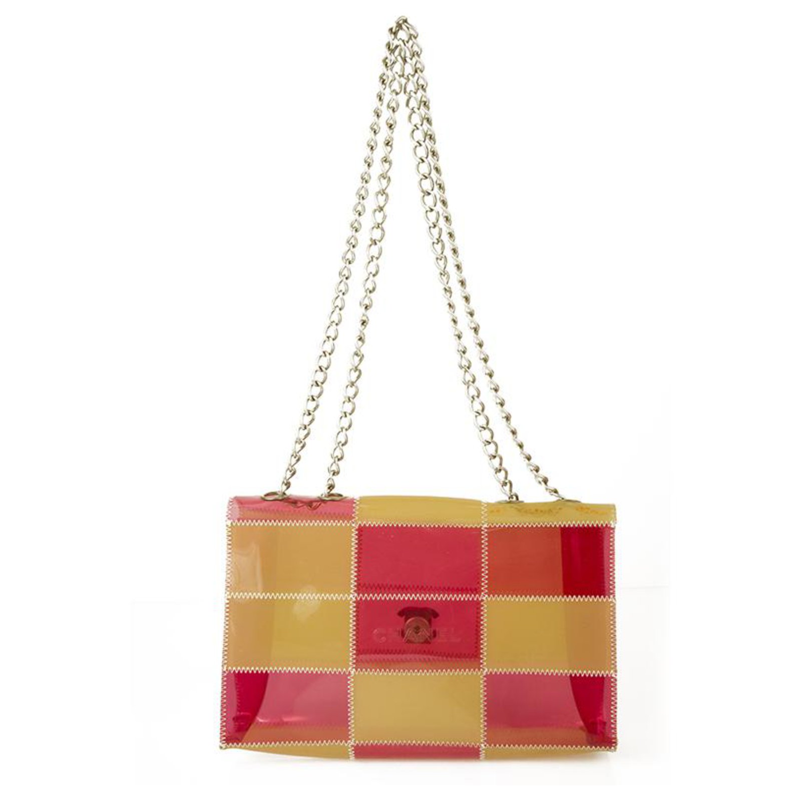 Chanel Classic Flap Naked Patchwork Clear Pink & Beige Vinyl Shoulder Bag  Plastic ref.154286 - Joli Closet