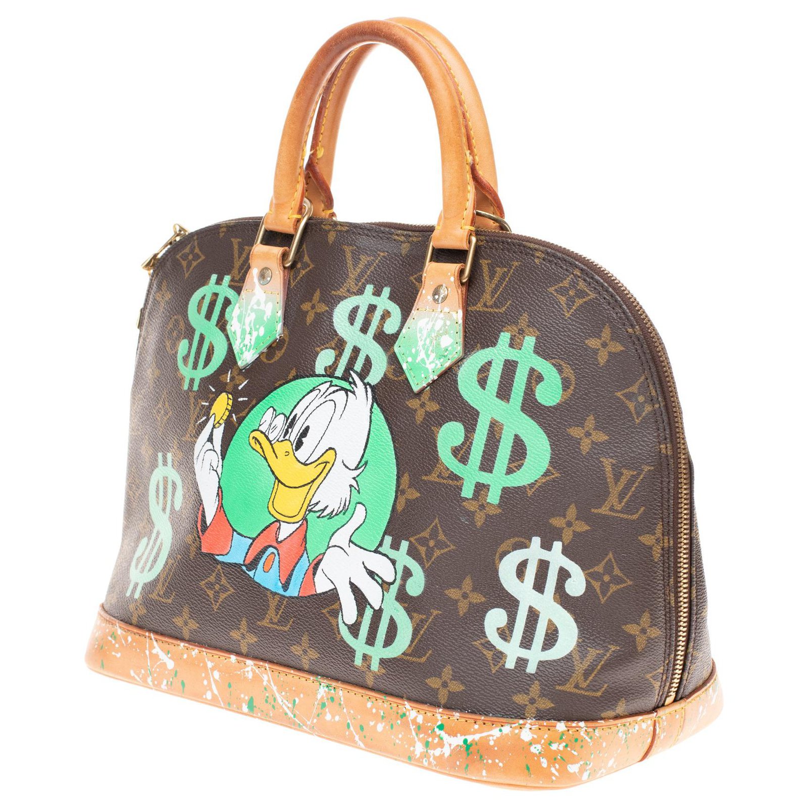 Customized Louis Vuitton Alma Picsou Loves Money in Brown Monogram Canvas!