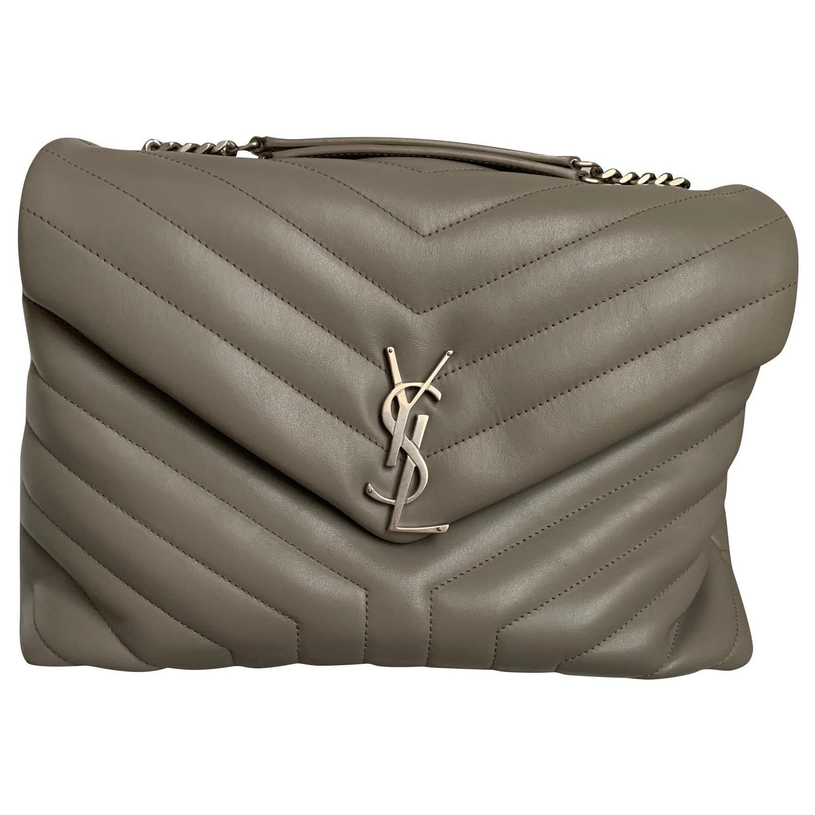 Yves Saint Laurent Loulou Grey Leather ref.154533 Joli Closet