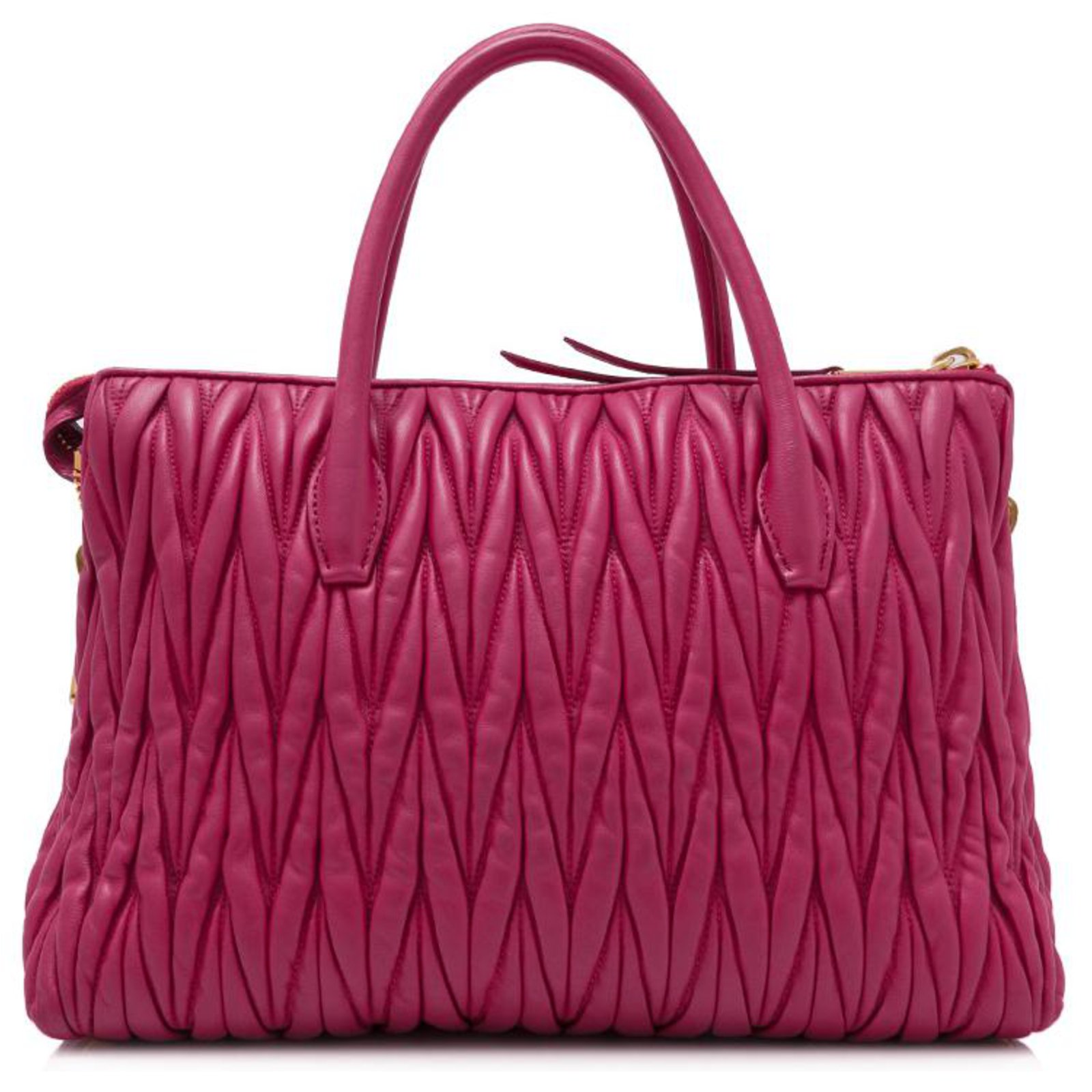 Leather tote Miu Miu Pink in Leather - 35619065