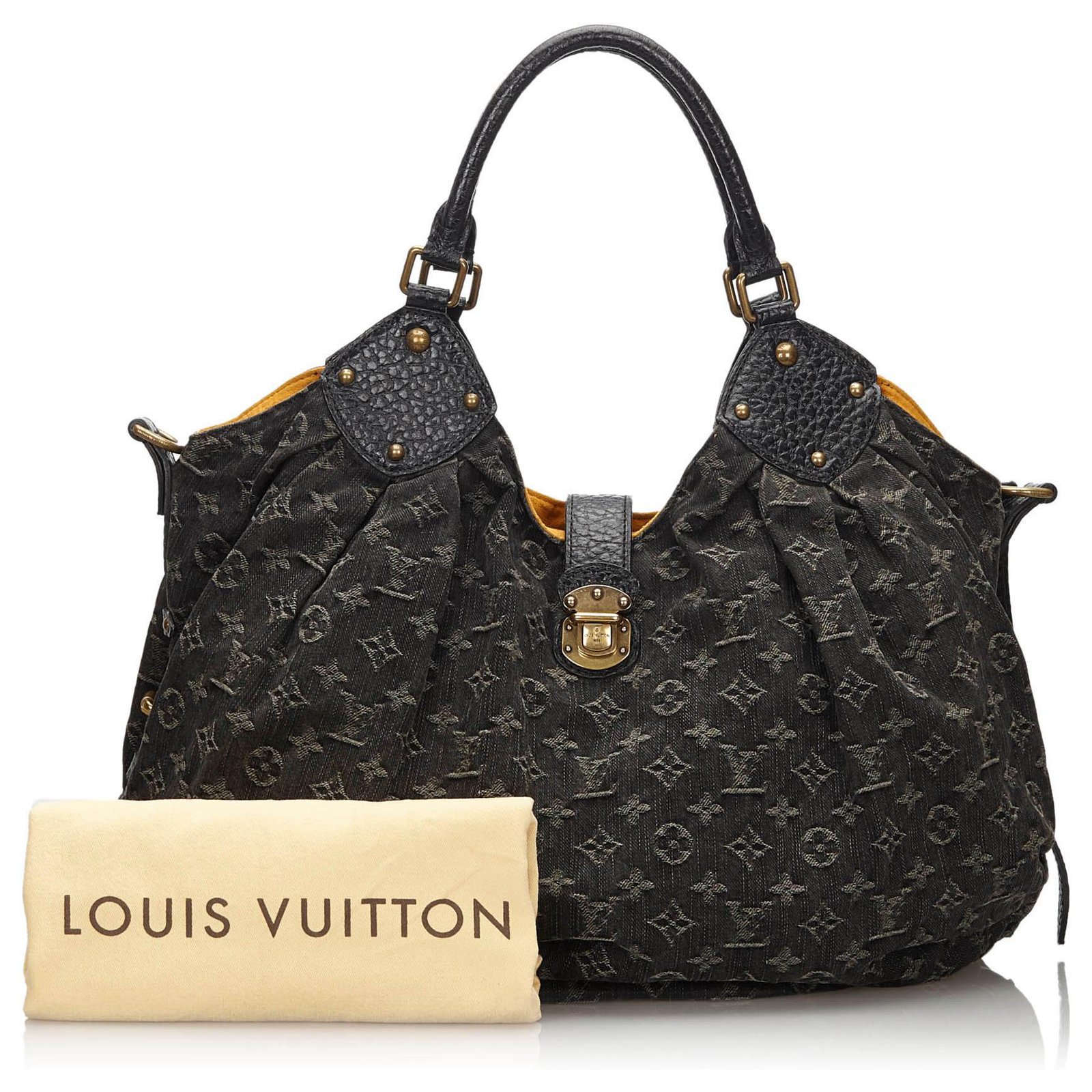 Mahina handbag Louis Vuitton Black in Denim - Jeans - 30427858