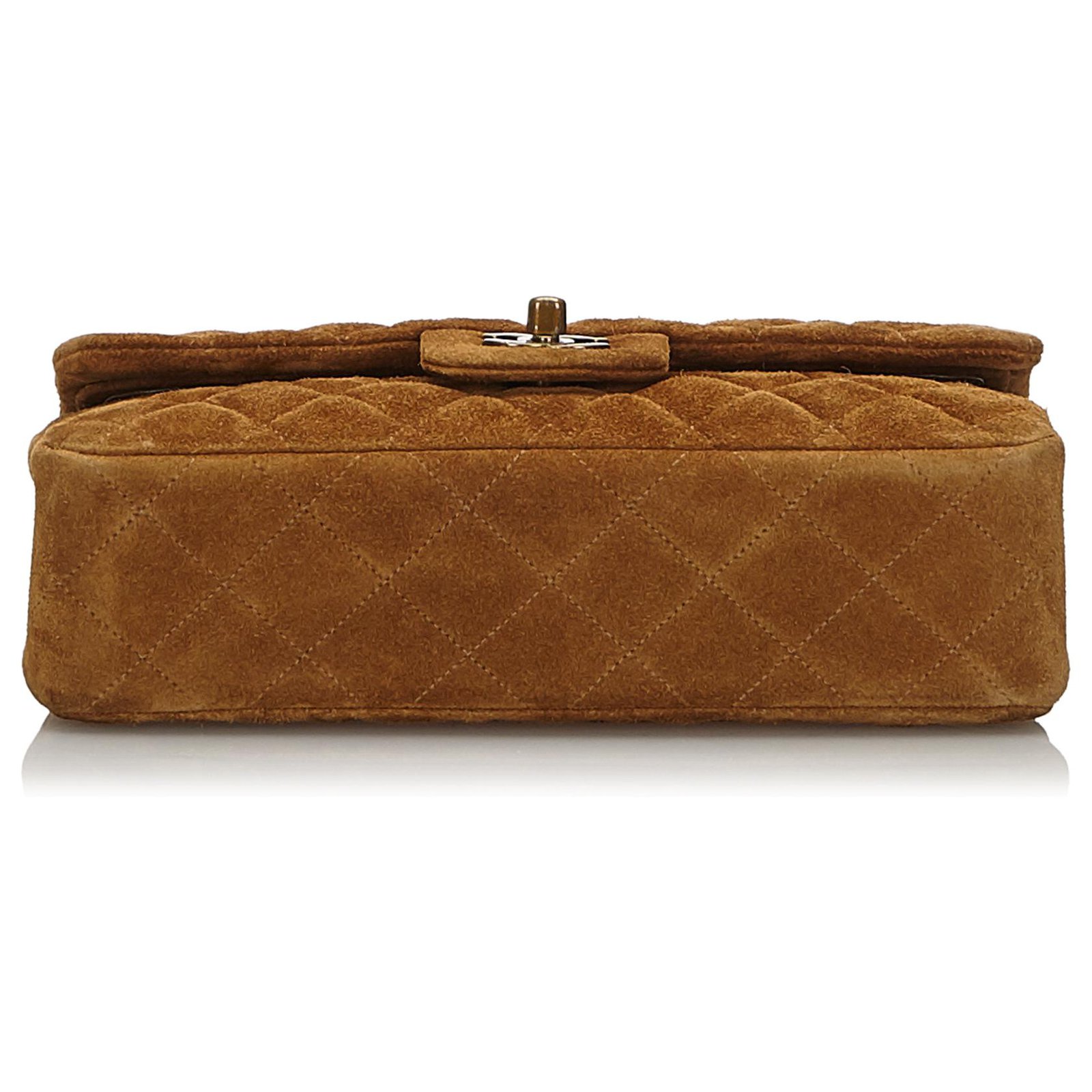 Chanel Brown Classic Small Suede lined Flap Bag