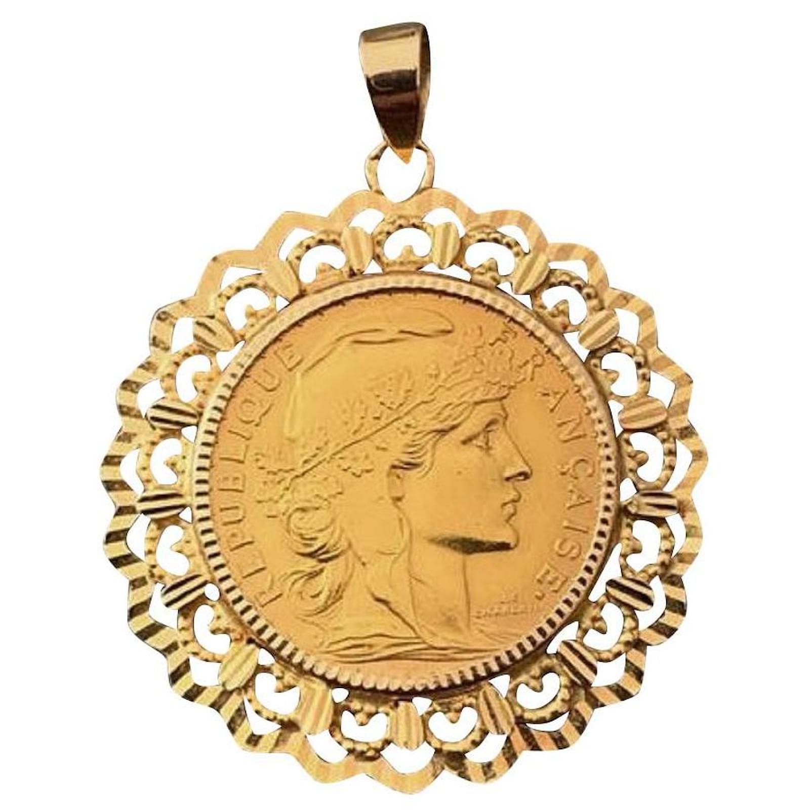 Autre Marque Magnifique Pendentif avec une Pièce de 20Fr Or Marianne