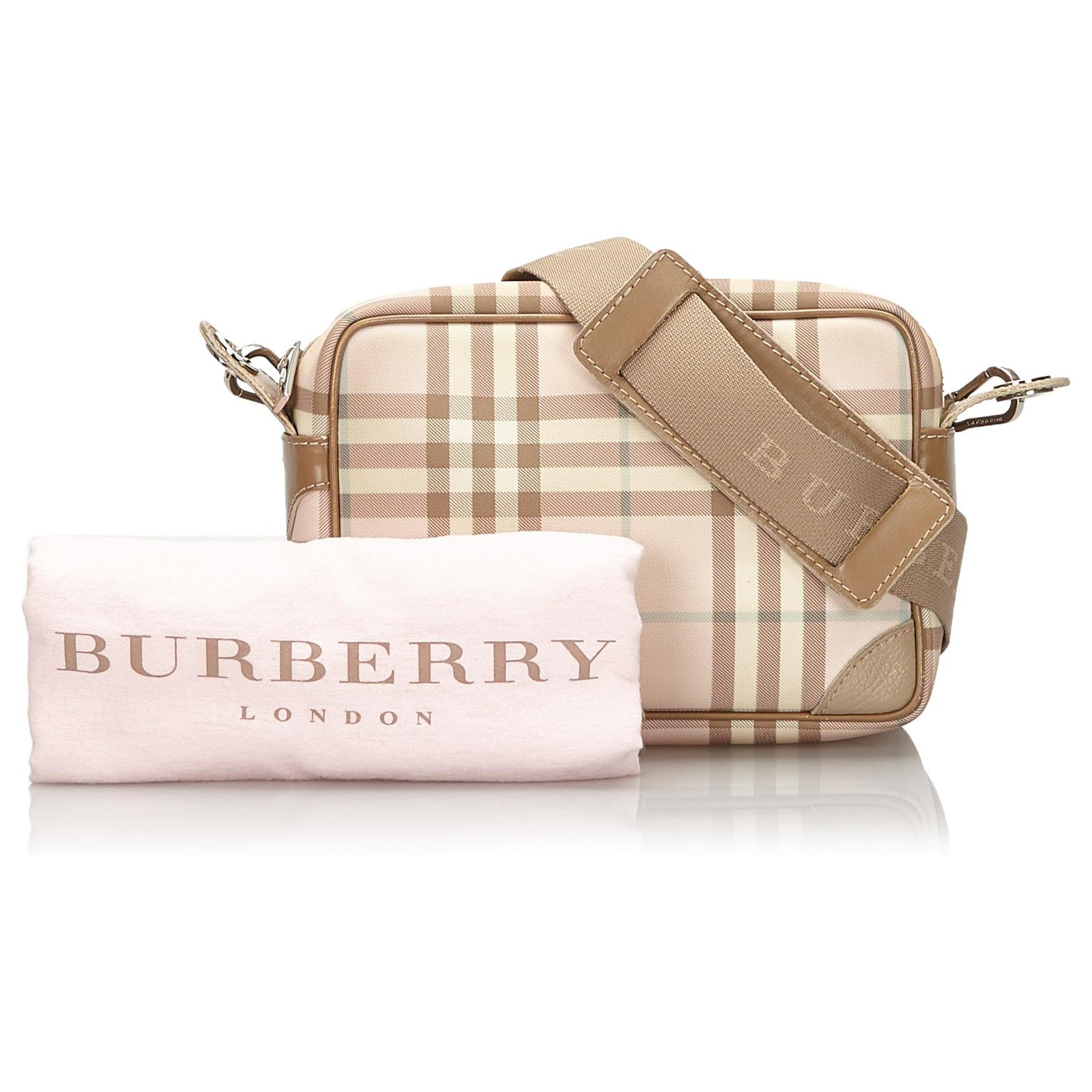 Burberry Pink Plaid Crossbody Bag Multiple colors Leather Plastic