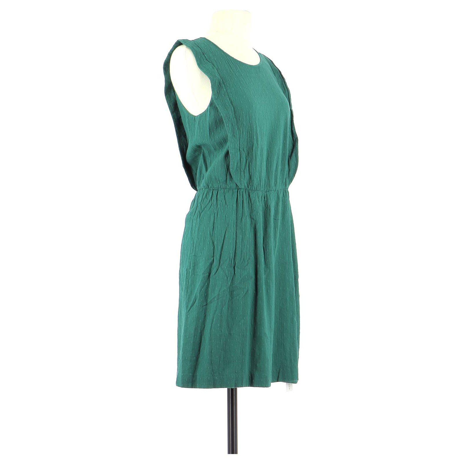 Des Petits Hauts robe Dark green Cotton ref.155073 - Joli Closet