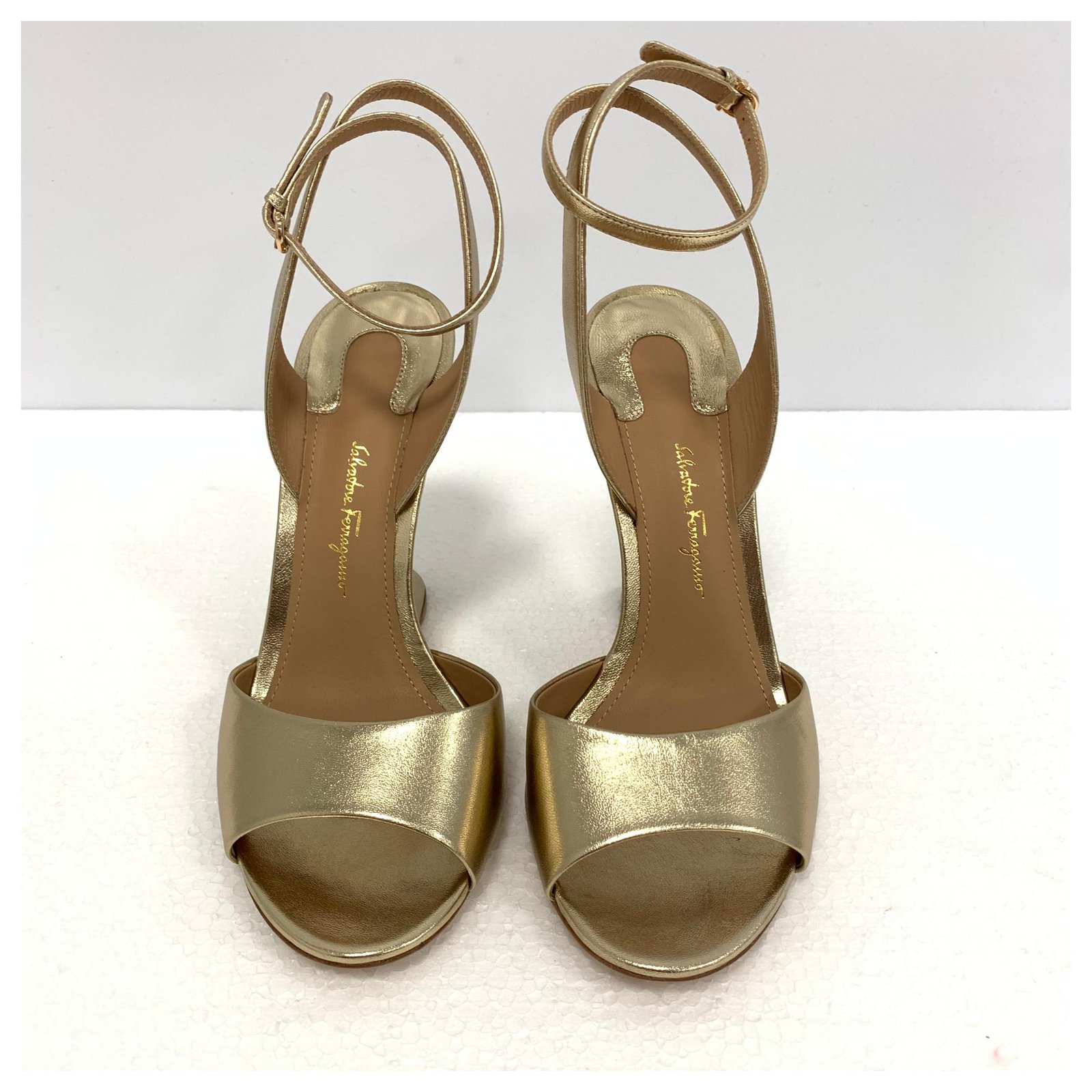 ferragamo gold sandals