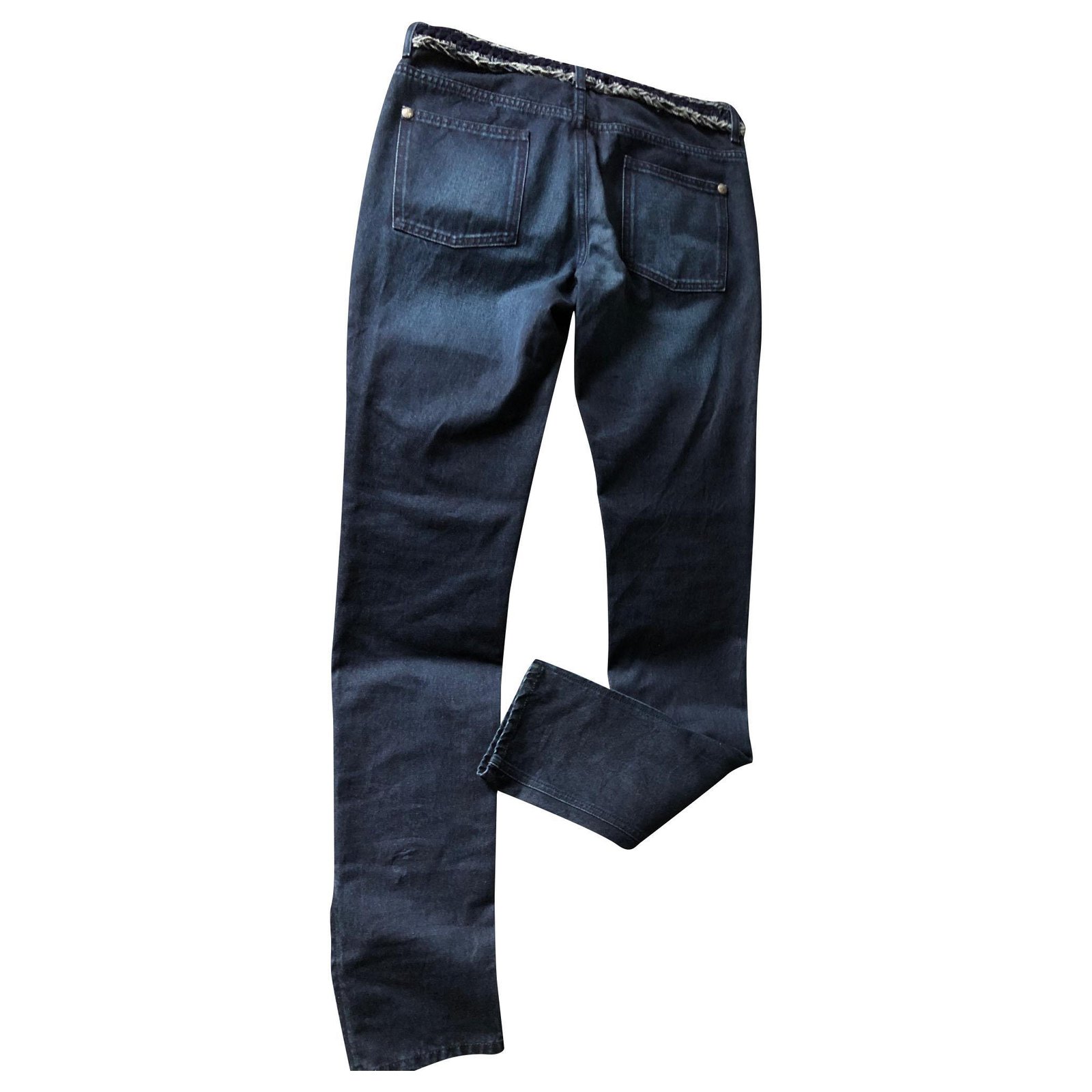 Straight jeans Chanel Blue size 38 FR in Denim - Jeans - 30924336
