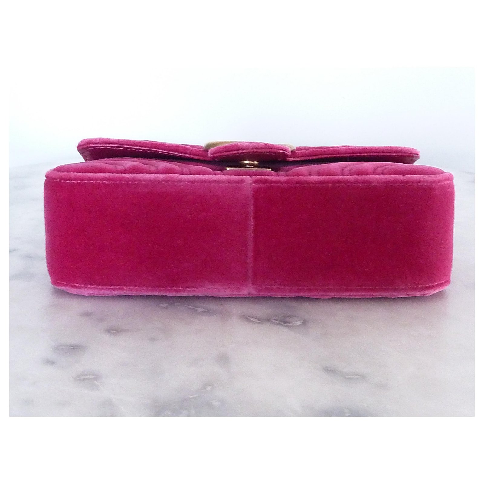 bag GUCCI Marmont pink velvet ref.155740 - Joli Closet