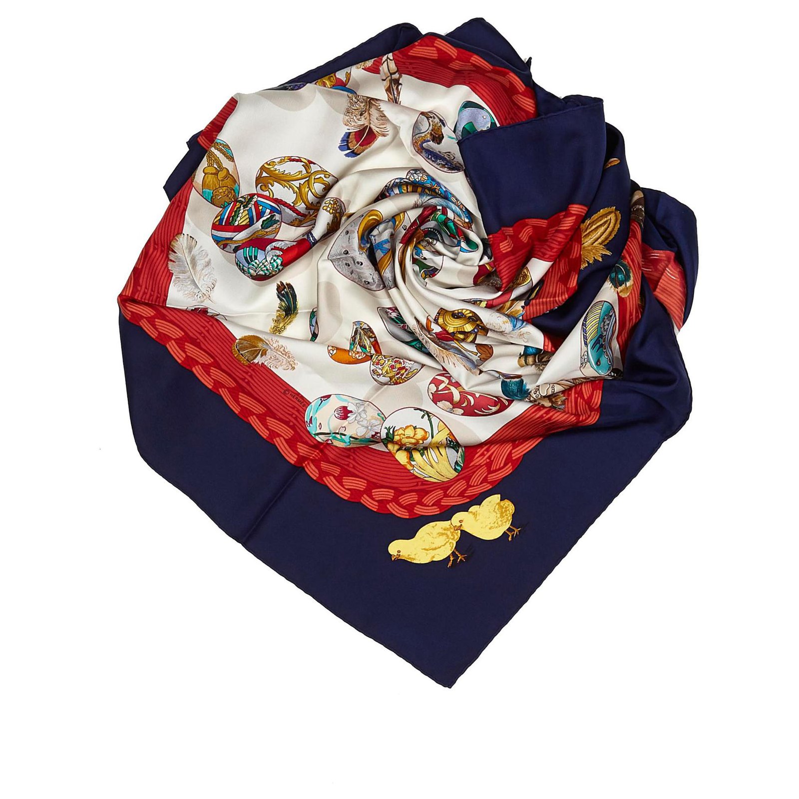 Hermès Hermes White Couvee dHermes Silk Scarf Multiple colors Cloth ref ...