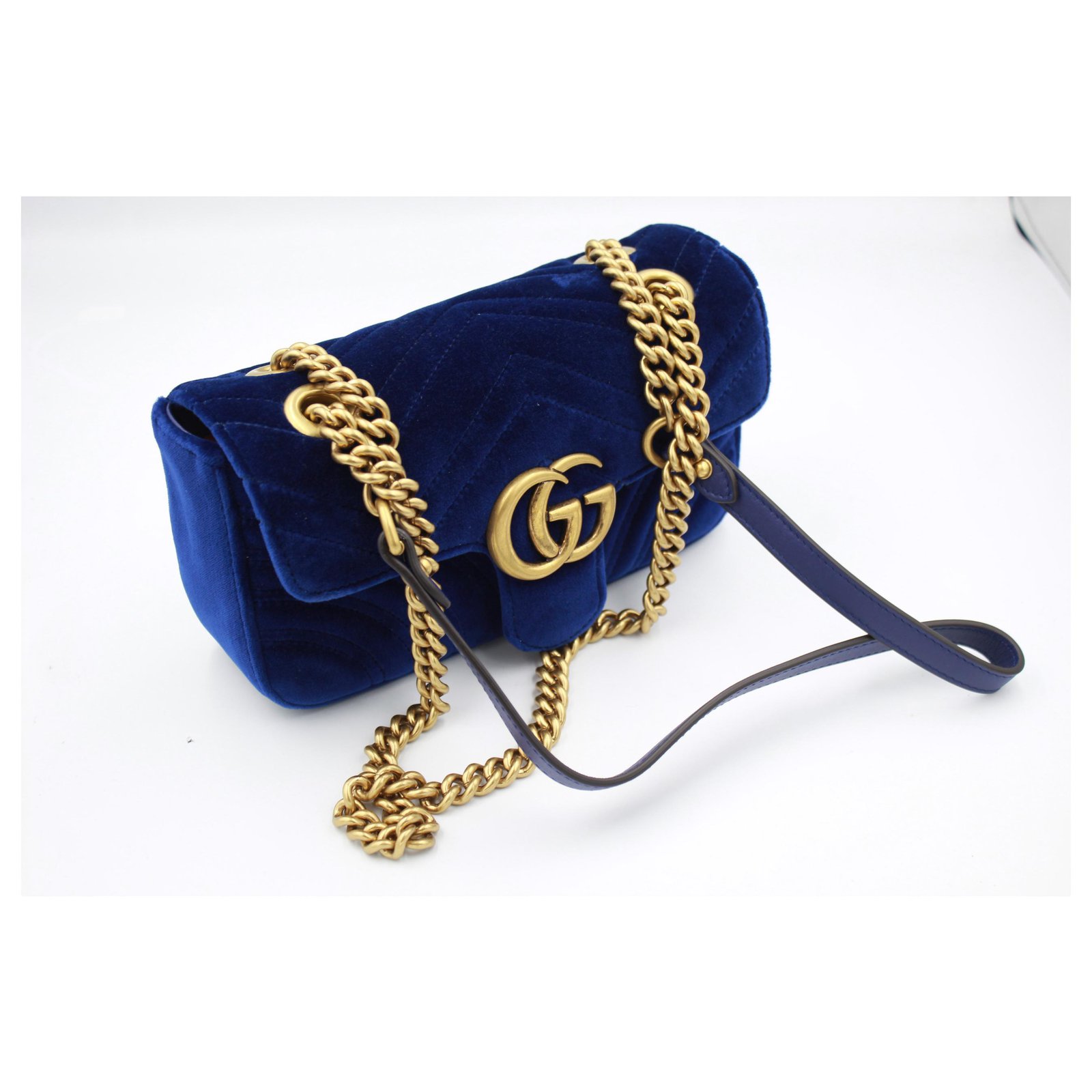 Gucci Marmont Dark blue Velvet ref.156523 - Joli Closet