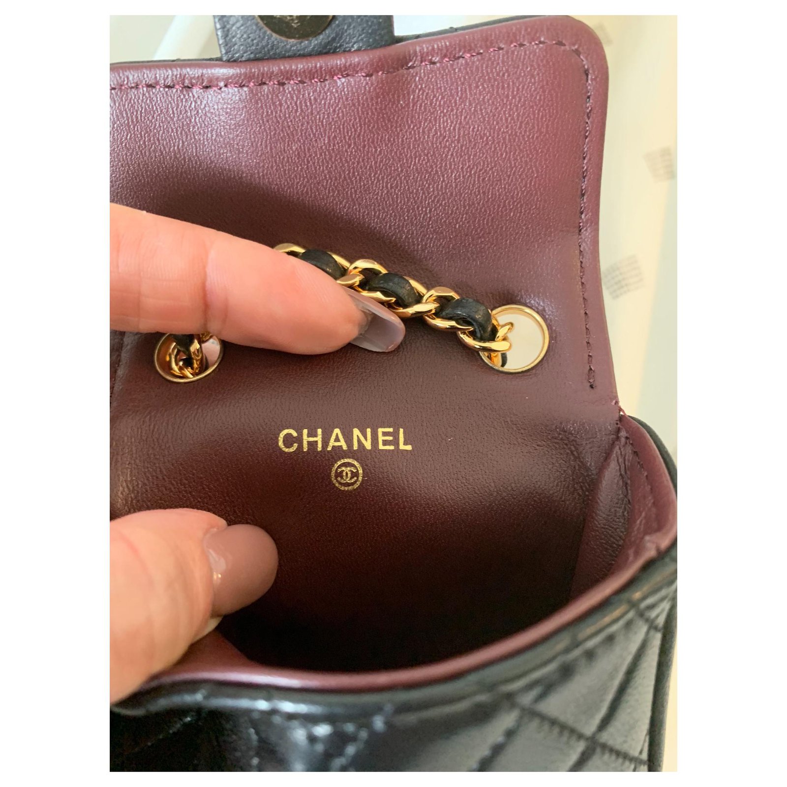 Vintage Chanel 1990s Micro Mini Lambskin Quilted Belt Bag Black ref ...