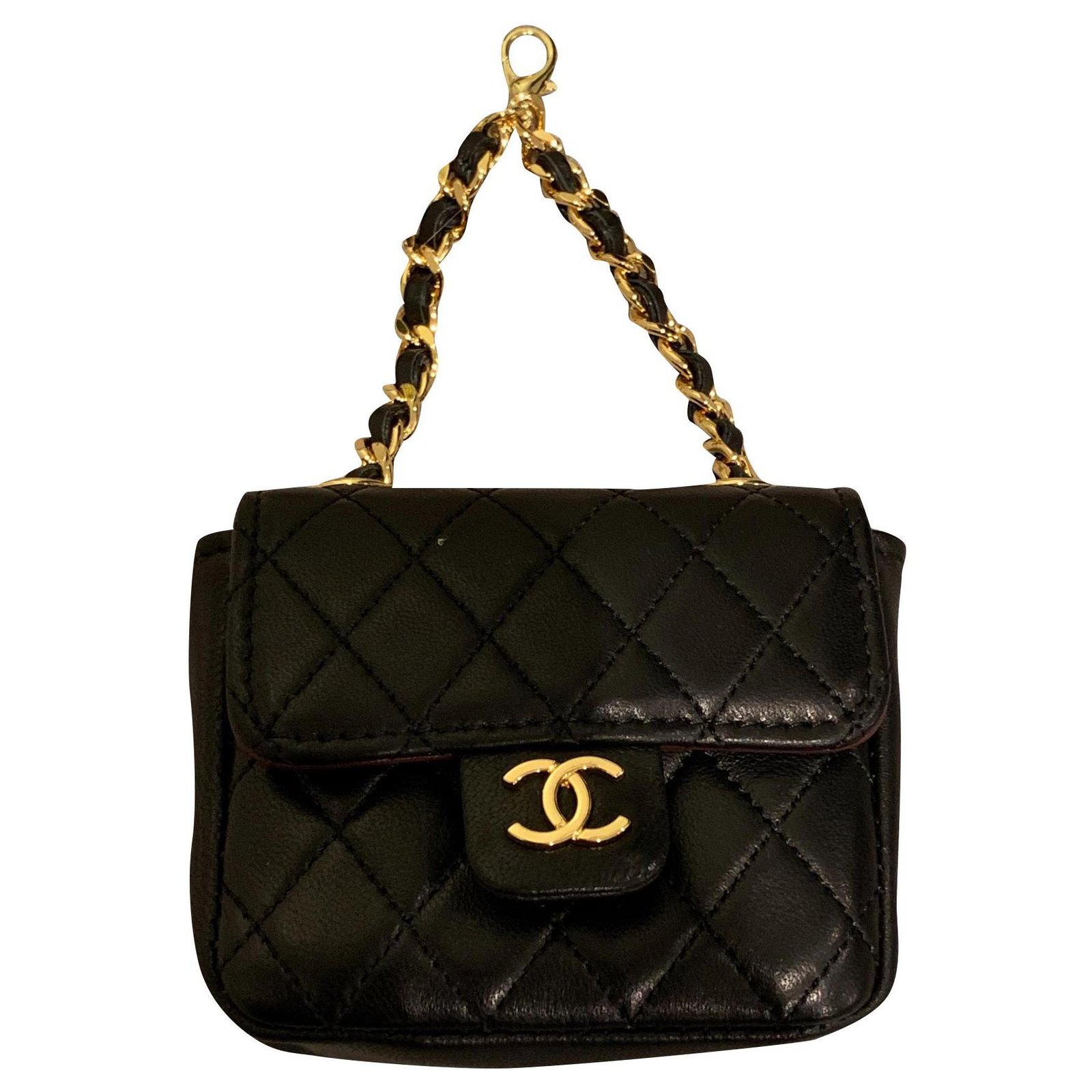 Vintage Chanel 1990s Micro Mini Lambskin Quilted Belt Bag Black ref.157674  - Joli Closet