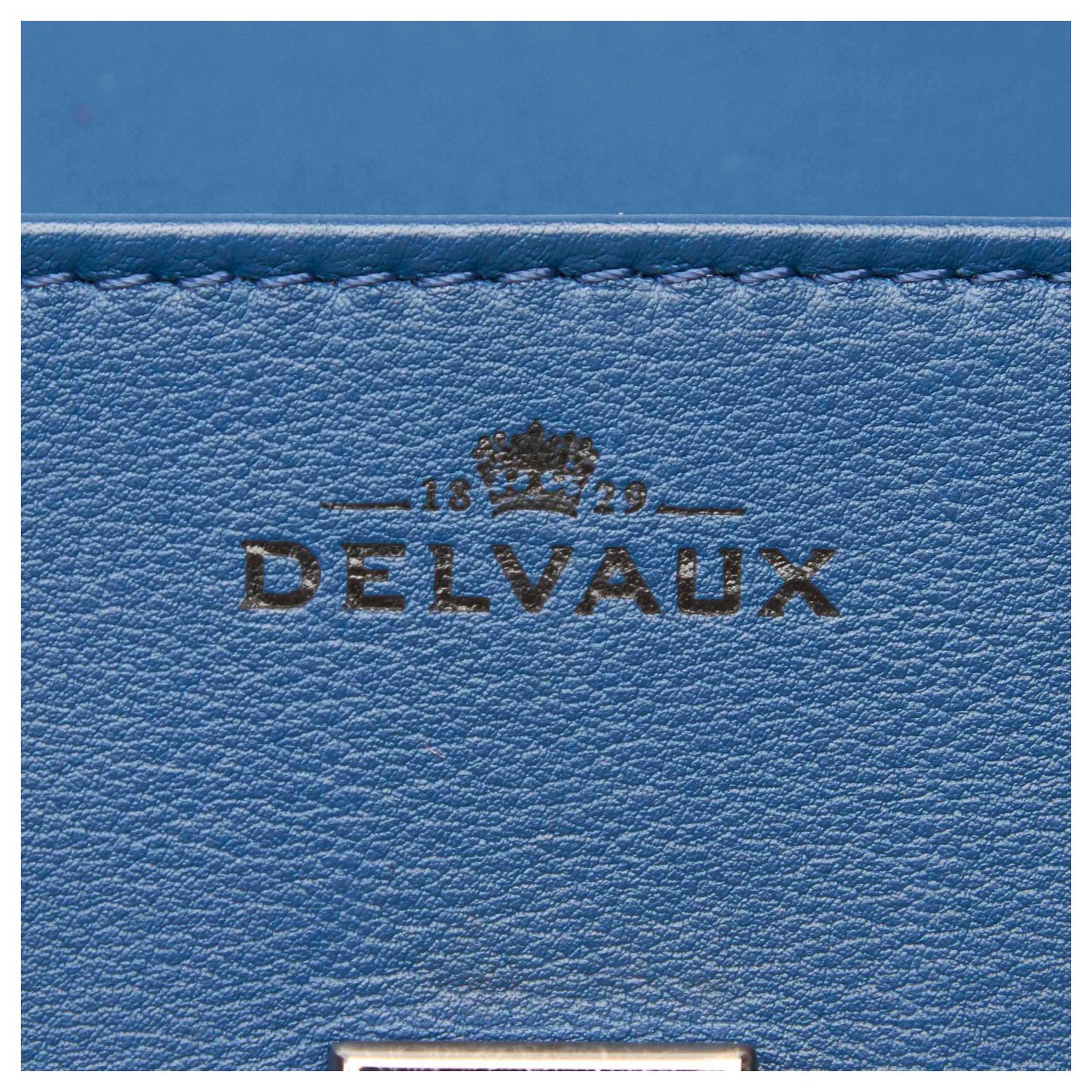 Delvaux Blue Leather Tempete MM Satchel ref.157897 - Joli Closet