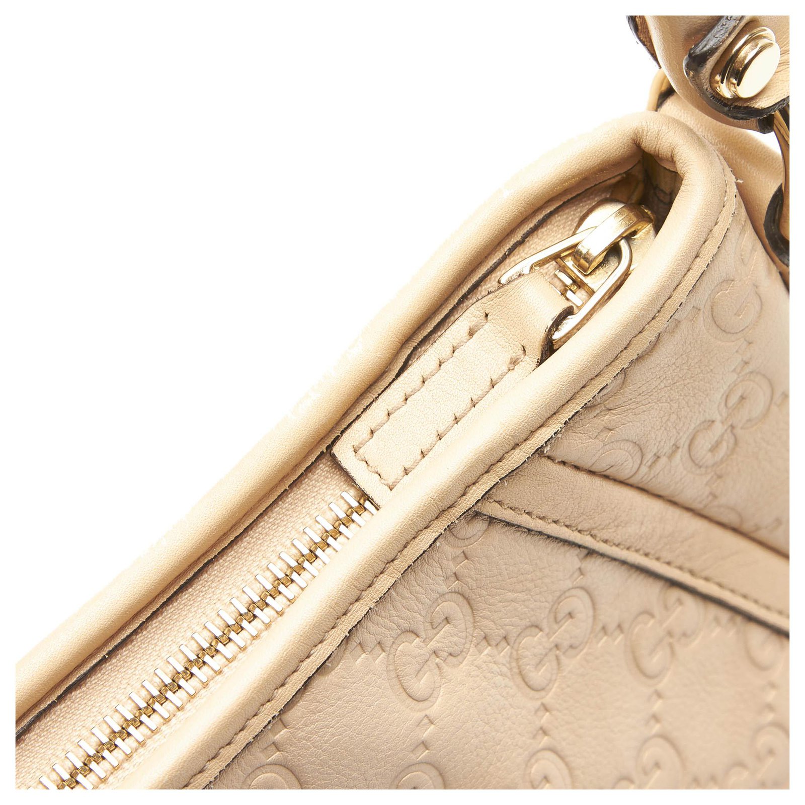 Gucci White Guccissima D-Ring Abbey Pochette Leather ref.157912 - Joli  Closet