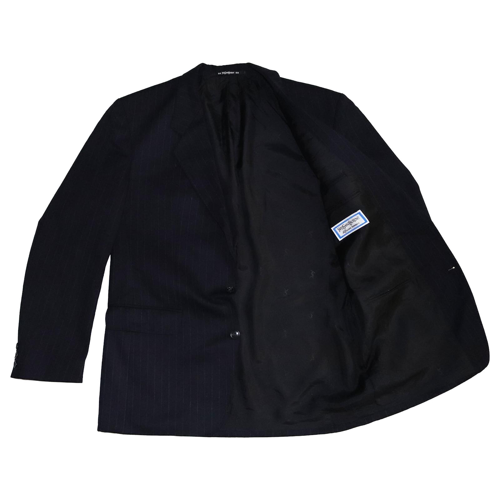 Yves Saint Laurent Vestes Blazers Laine Bleu Marine ref.158509 Joli Closet