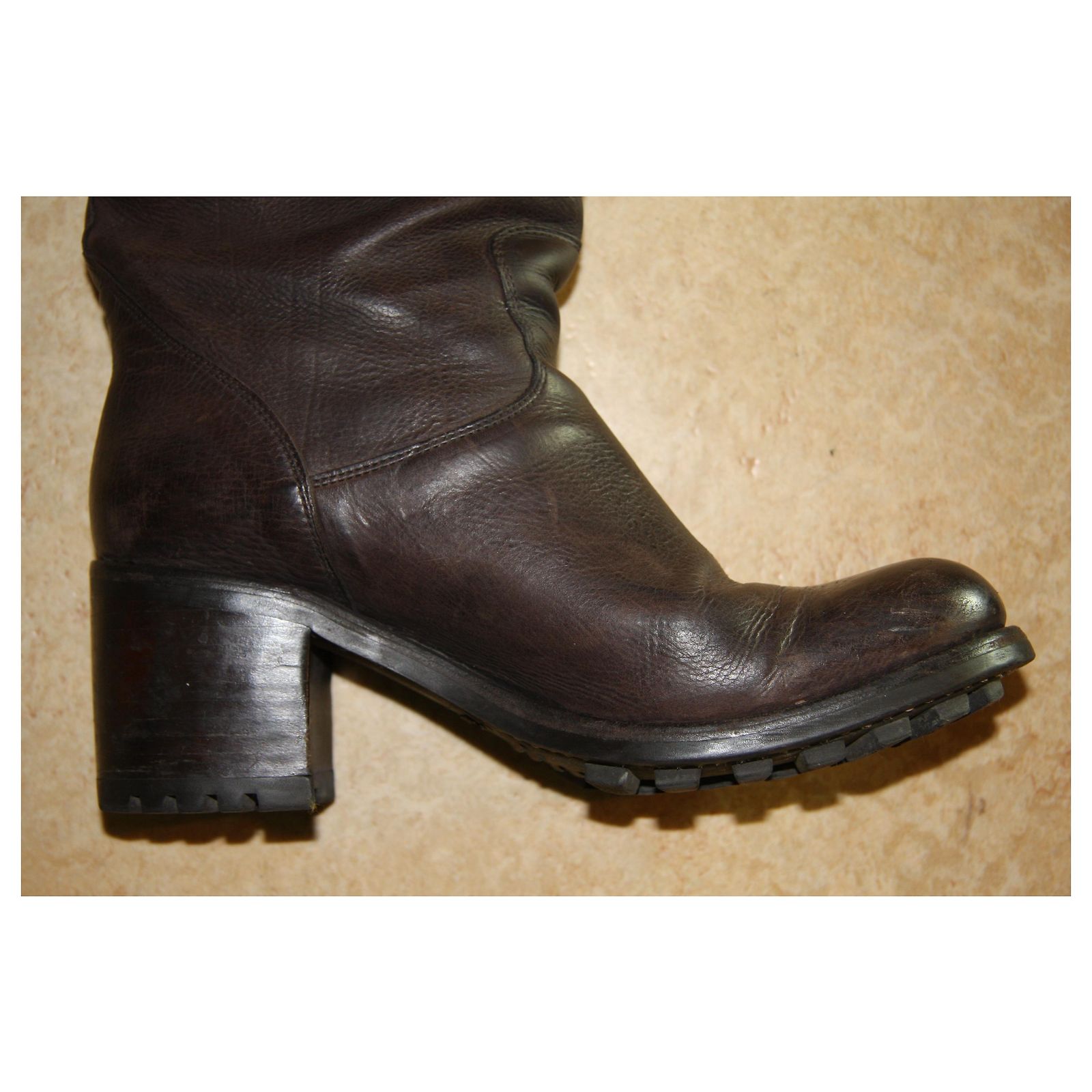 Bottes Free Lance Marron - Cuir Verni Et Daim, Pointure 36, Occasion Très Bon état