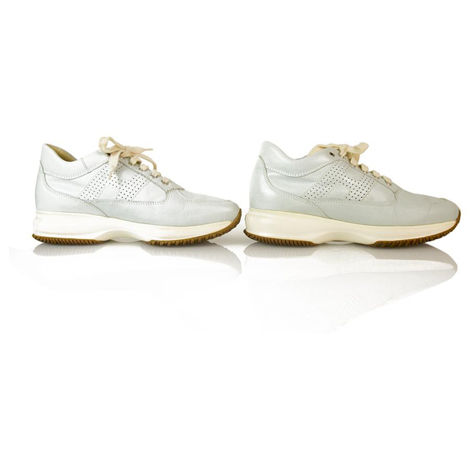 HOGAN Interactive By TOD'S Light Blue Leather Shoes Sneakers Trainers ...
