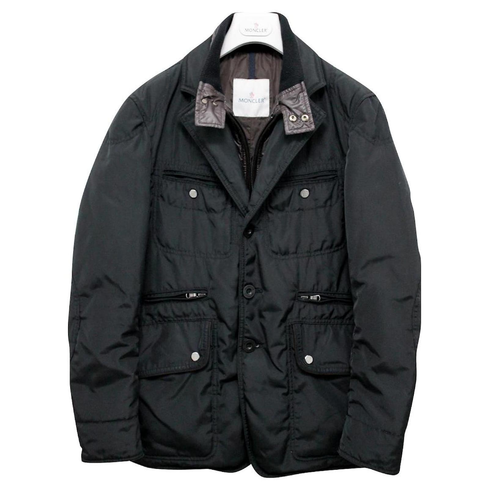 Authentic Moncler SYDNEY Men's Down Jacket Black Polyester ref.160101