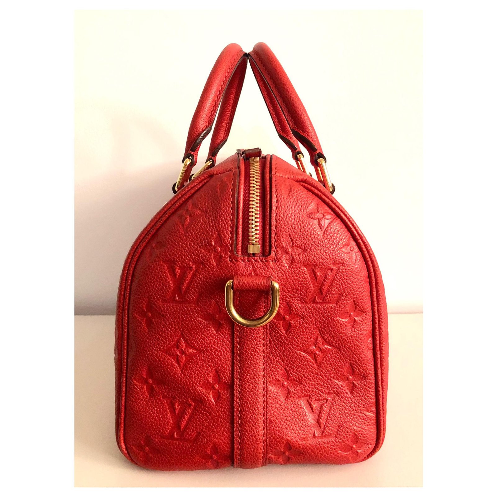 Louis Vuitton Louis Vuitton Speedy 25 Monogram Imprint Handbags Leather Orange ref.160133 - Joli ...