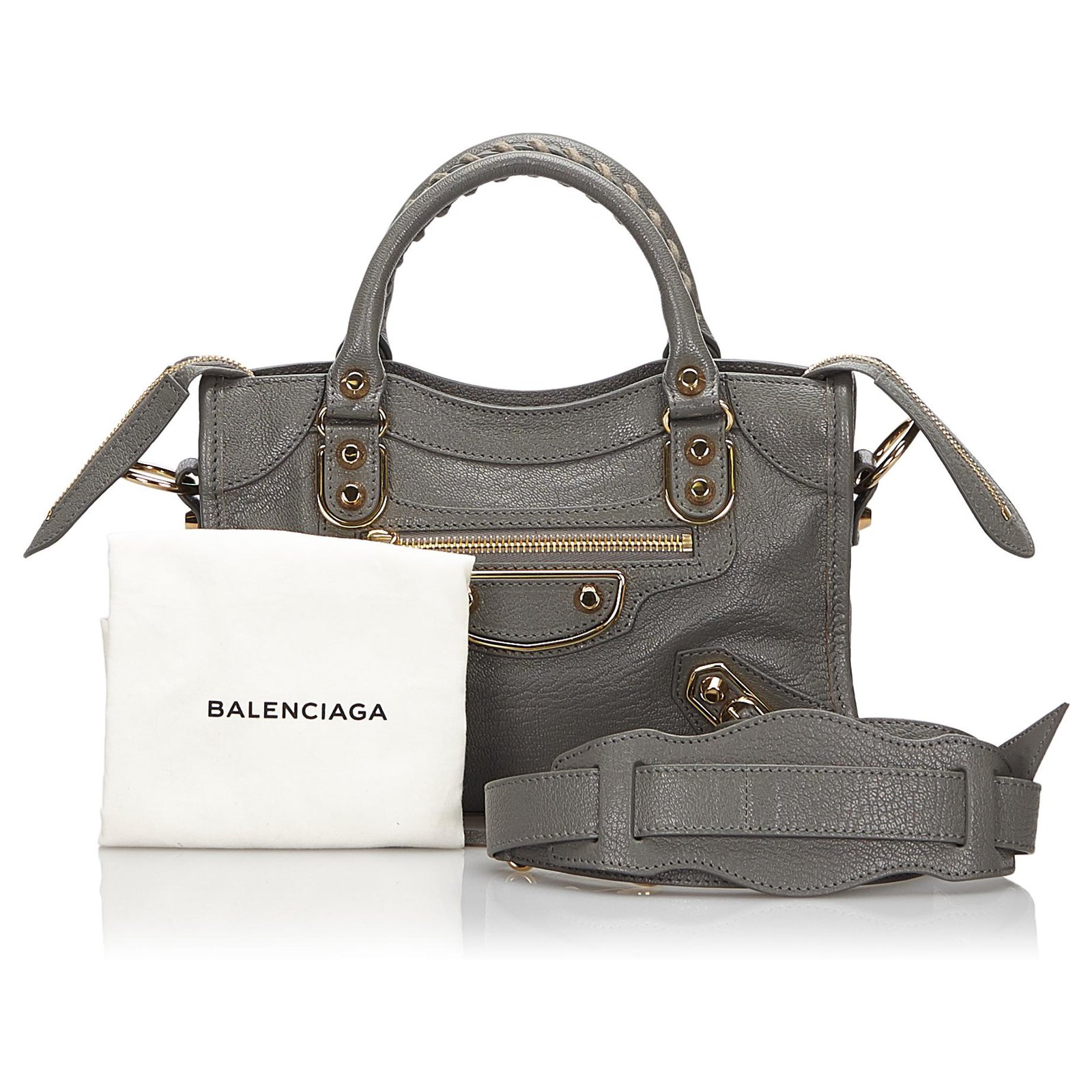 Balenciaga Classic Gold Metallic Edge City Medium Leather Shoulder Bag /  Gilt